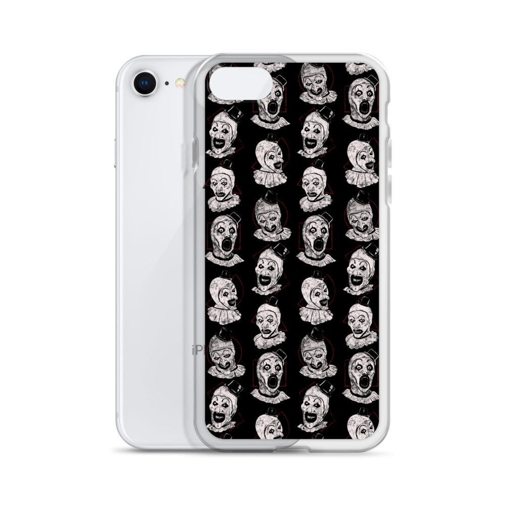 Terrifier Faces Pattern Phone Case - Art the Clown Multi-Expression Slasher Cover, Clear Case for iPhone® - Phone Acessories