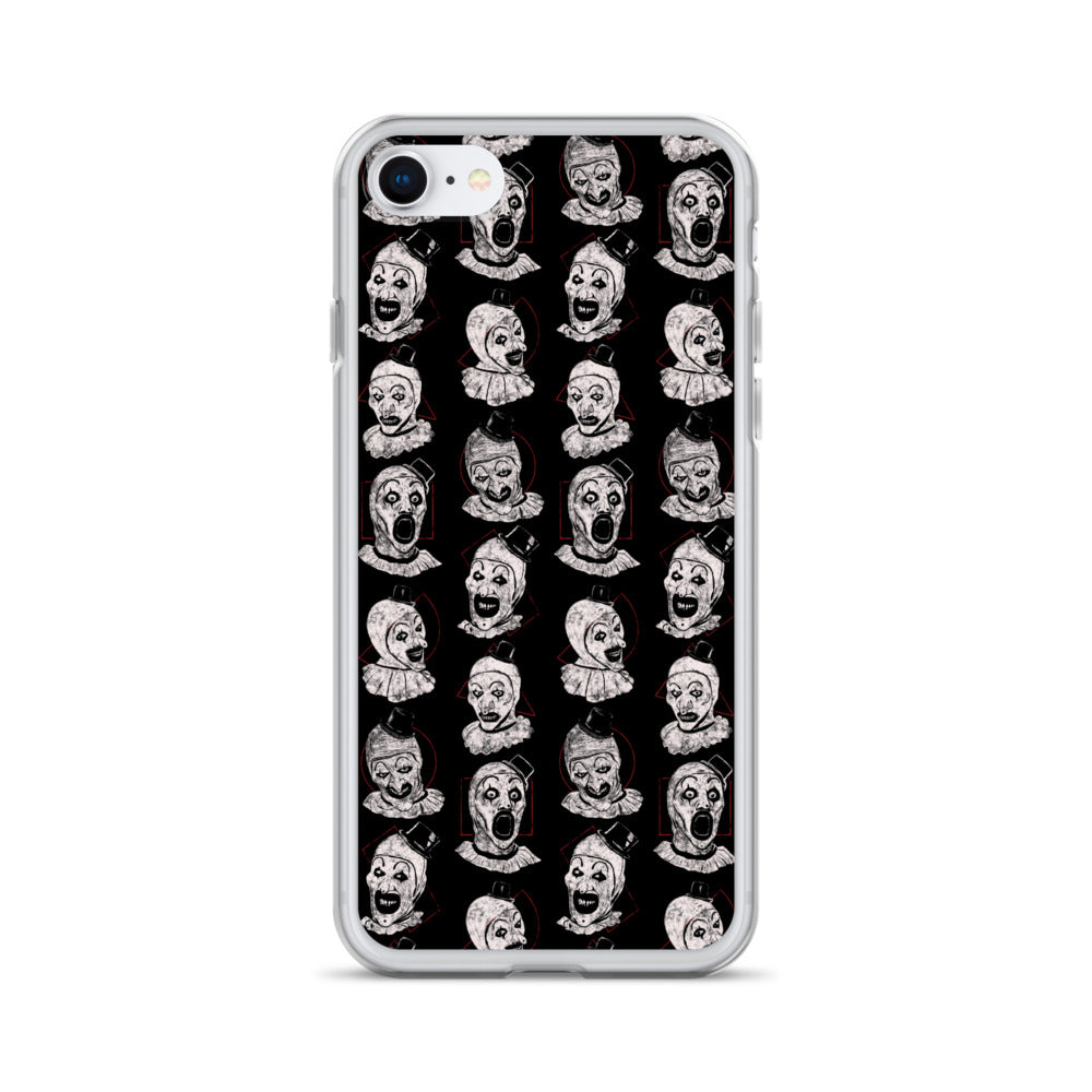 Terrifier Faces Pattern Phone Case - Art the Clown Multi-Expression Slasher Cover, Clear Case for iPhone® iPhone SE - Phone Acessories