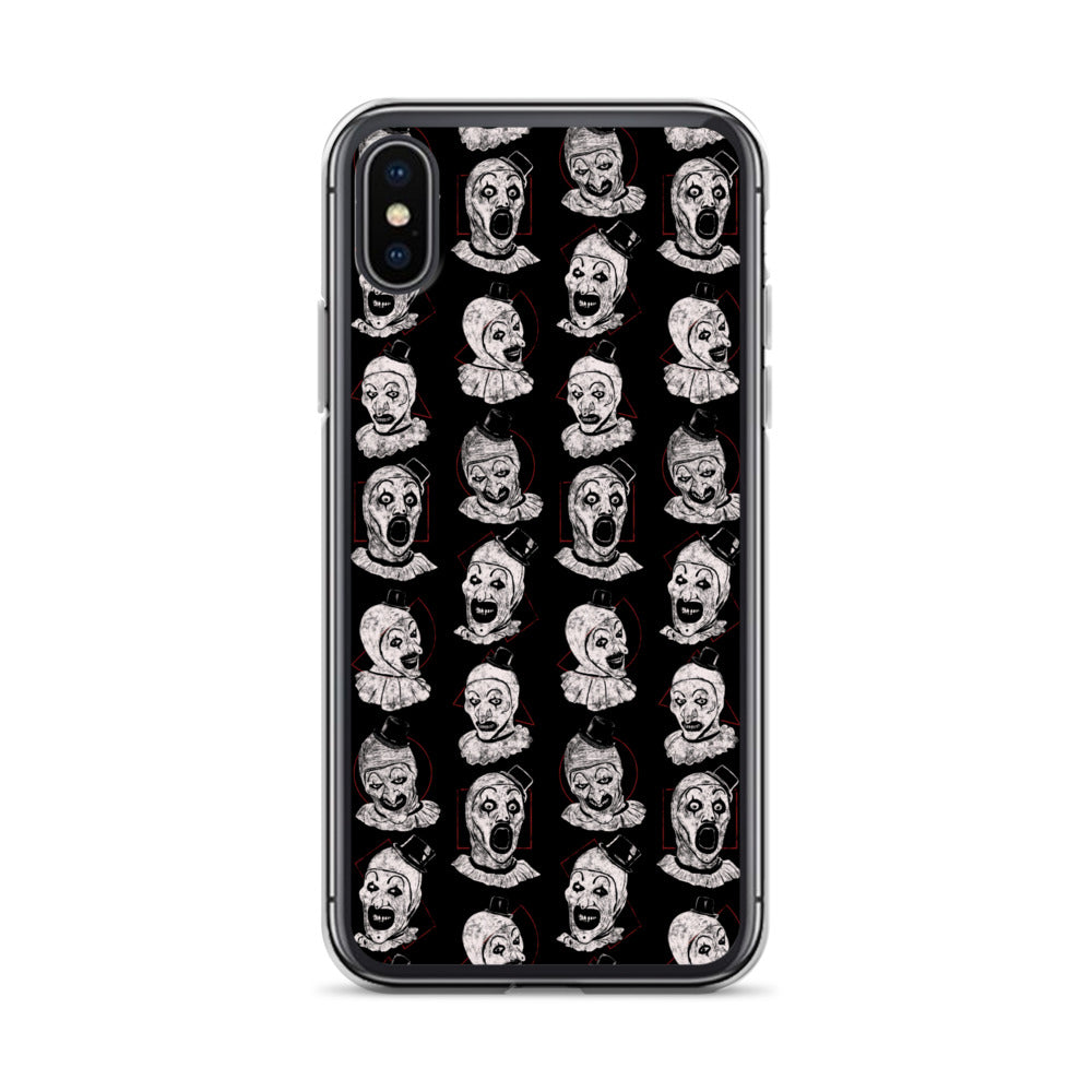 Terrifier Faces Pattern Phone Case - Art the Clown Multi-Expression Slasher Cover, Clear Case for iPhone® iPhone X XS - Phone Acessories