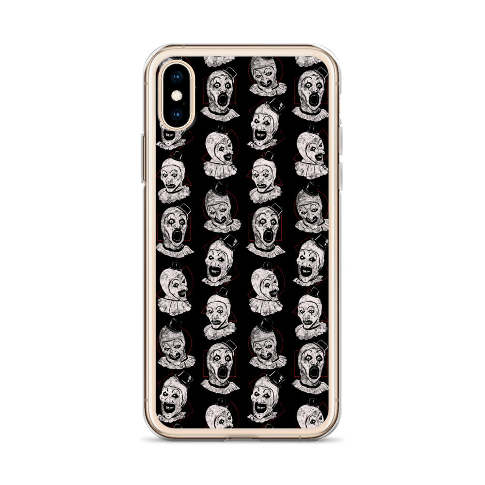 Terrifier Faces Pattern Phone Case - Art the Clown Multi-Expression Slasher Cover, Clear Case for iPhone® - Phone Acessories