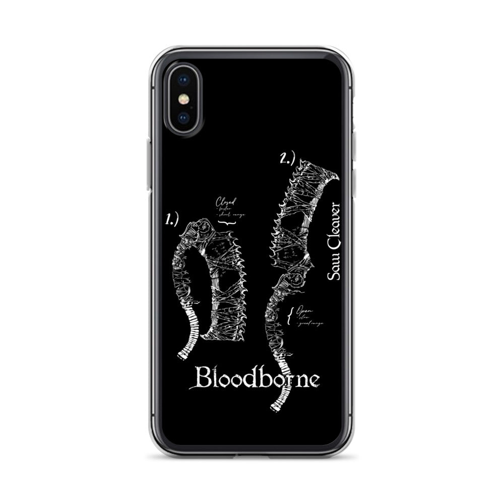 Bloodborne Saw Cleaver Schematic Art Print , Clear Case for iPhone® iPhone X XS - Phone Acessories