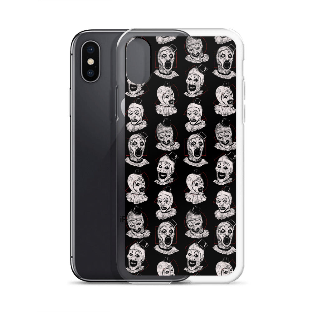 Terrifier Faces Pattern Phone Case - Art the Clown Multi-Expression Slasher Cover, Clear Case for iPhone® - Phone Acessories