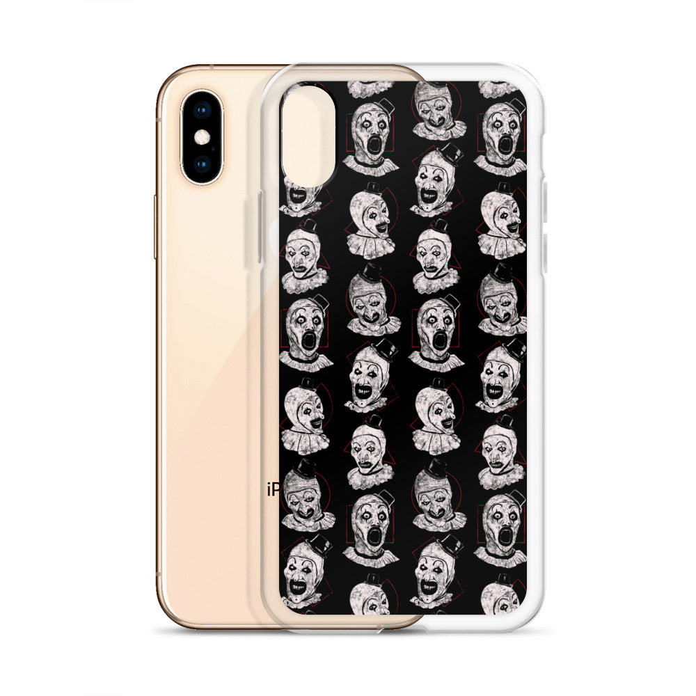 Terrifier Faces Pattern Phone Case - Art the Clown Multi-Expression Slasher Cover, Clear Case for iPhone® - Phone Acessories