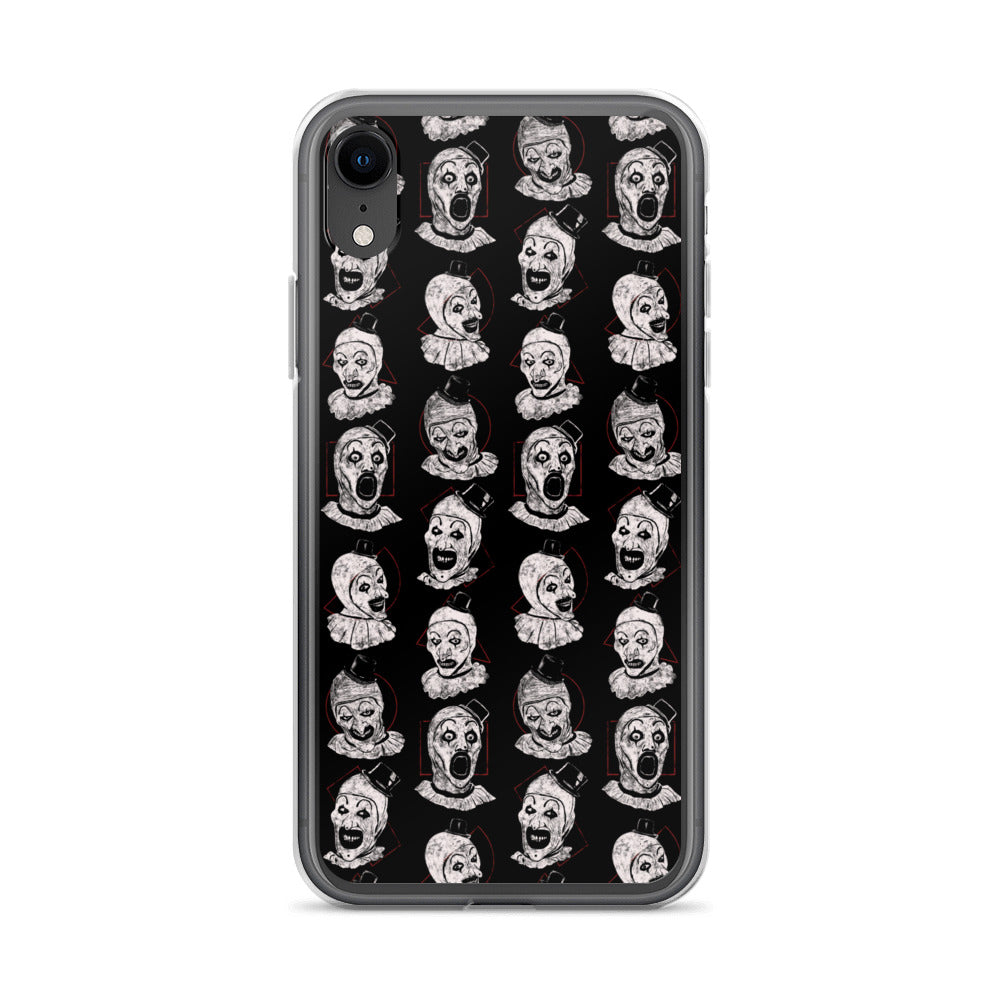 Terrifier Faces Pattern Phone Case - Art the Clown Multi-Expression Slasher Cover, Clear Case for iPhone® iPhone XR - Phone Acessories