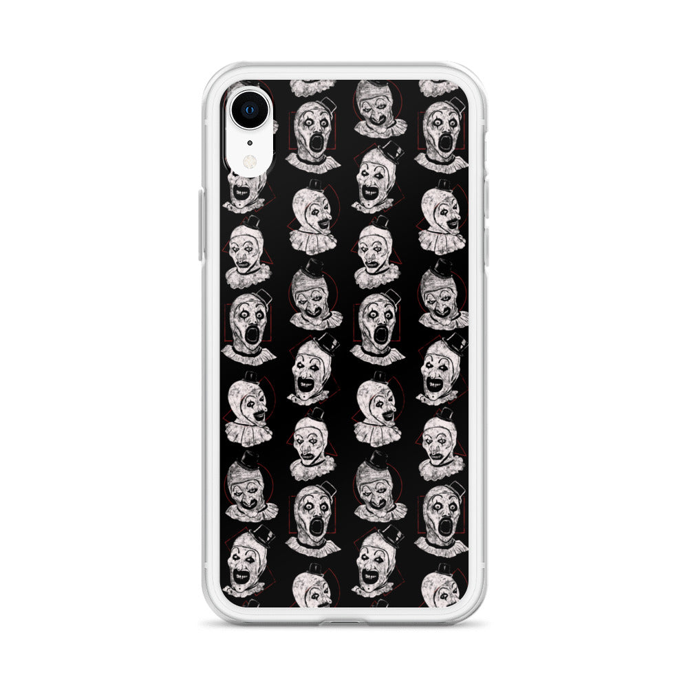 Terrifier Faces Pattern Phone Case - Art the Clown Multi-Expression Slasher Cover, Clear Case for iPhone® - Phone Acessories