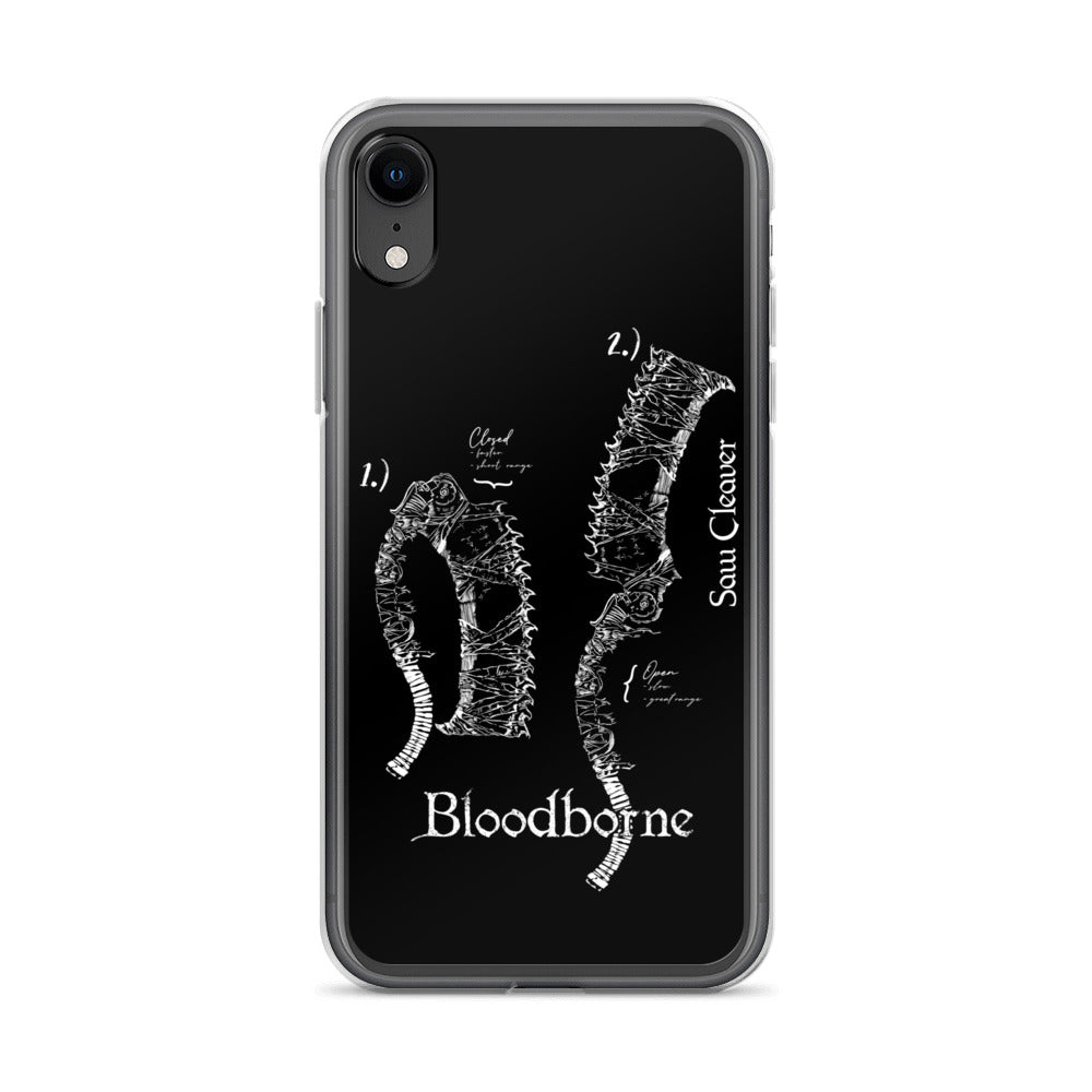Bloodborne Saw Cleaver Schematic Art Print , Clear Case for iPhone® iPhone XR - Phone Acessories