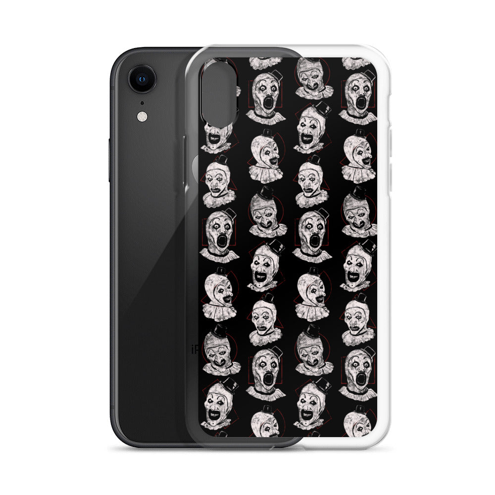 Terrifier Faces Pattern Phone Case - Art the Clown Multi-Expression Slasher Cover, Clear Case for iPhone® - Phone Acessories