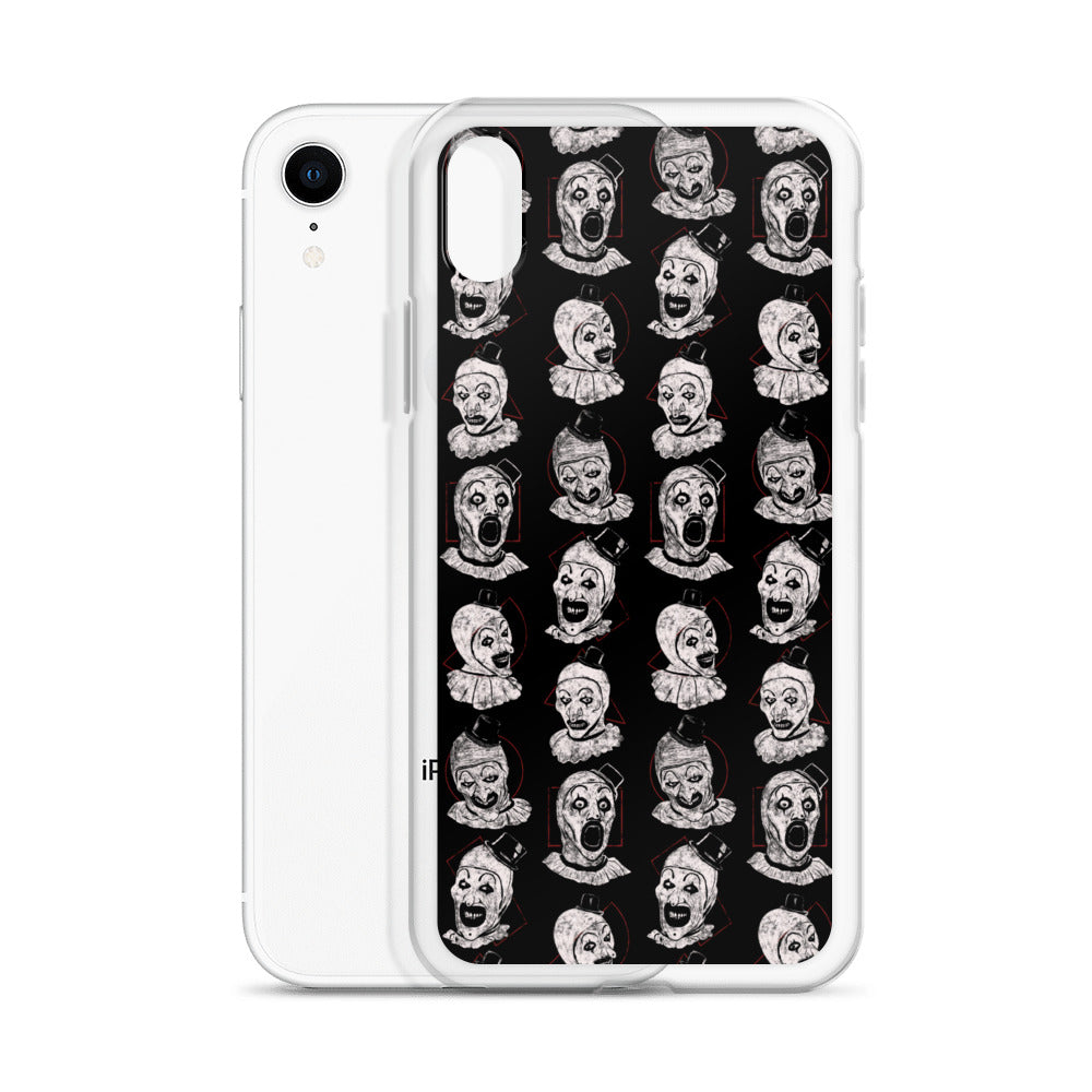 Terrifier Faces Pattern Phone Case - Art the Clown Multi-Expression Slasher Cover, Clear Case for iPhone® - Phone Acessories