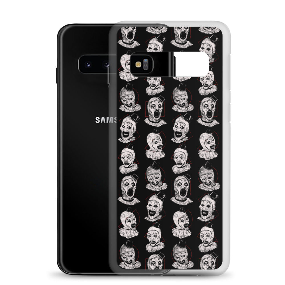 Terrifier Faces Pattern Phone Case - Art the Clown Multi-Expression Slasher Cover, Clear Case for Samsung® - Phone Acessories