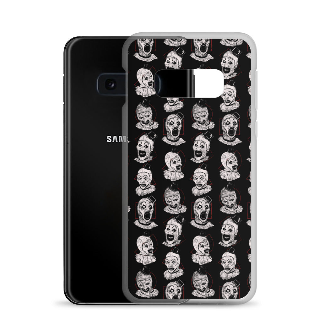 Terrifier Faces Pattern Phone Case - Art the Clown Multi-Expression Slasher Cover, Clear Case for Samsung® - Phone Acessories