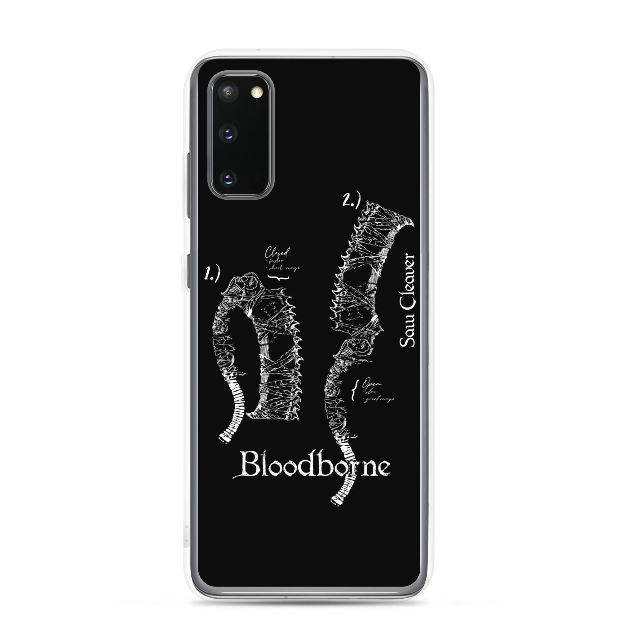 Bloodborne Saw Cleaver Schematic Art Print , Clear Case for Samsung® Samsung Galaxy S20 - Phone Acessories