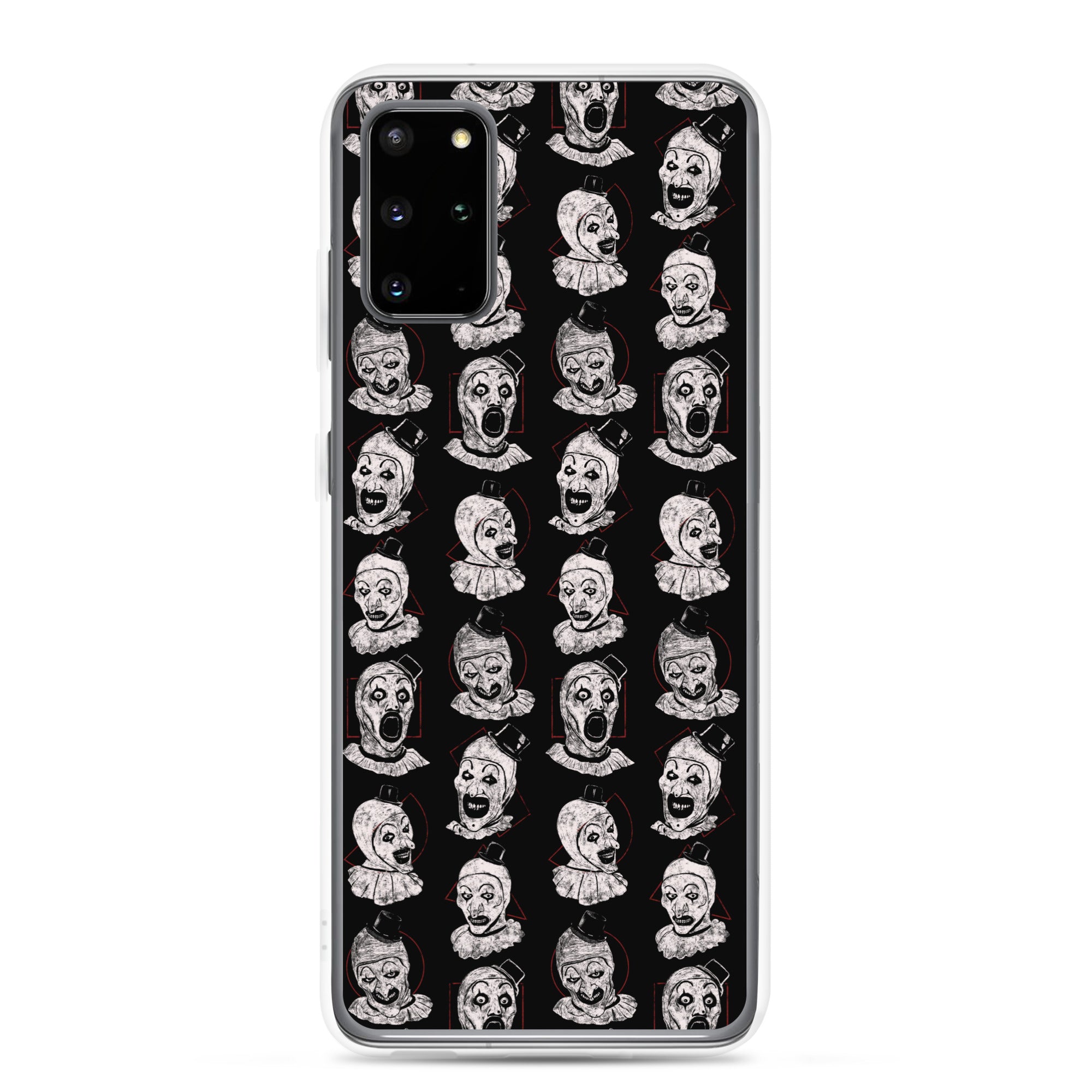 Terrifier Faces Pattern Phone Case - Art the Clown Multi-Expression Slasher Cover, Clear Case for Samsung® Samsung Galaxy S20 Plus - Phone Acessories