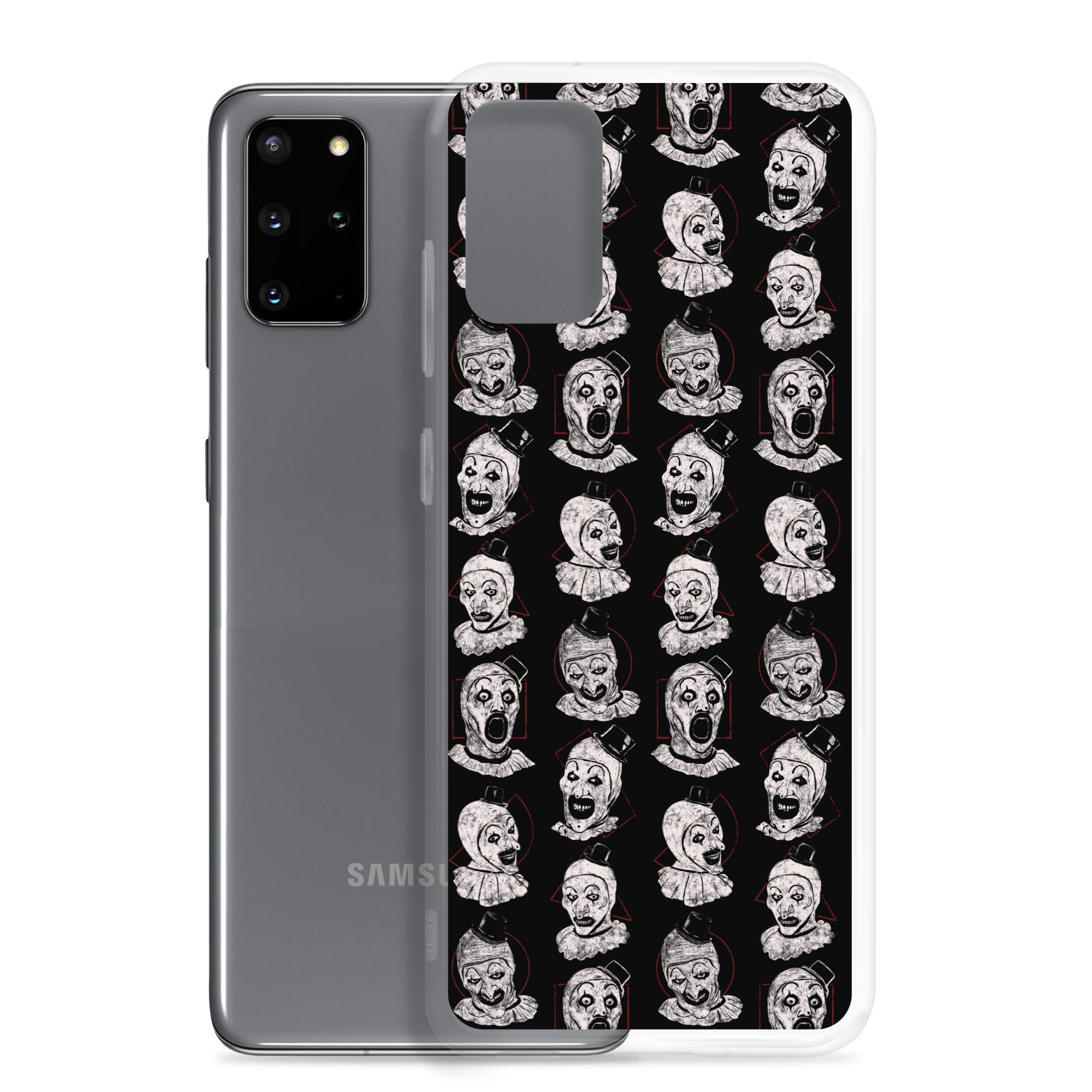Terrifier Faces Pattern Phone Case - Art the Clown Multi-Expression Slasher Cover, Clear Case for Samsung® - Phone Acessories