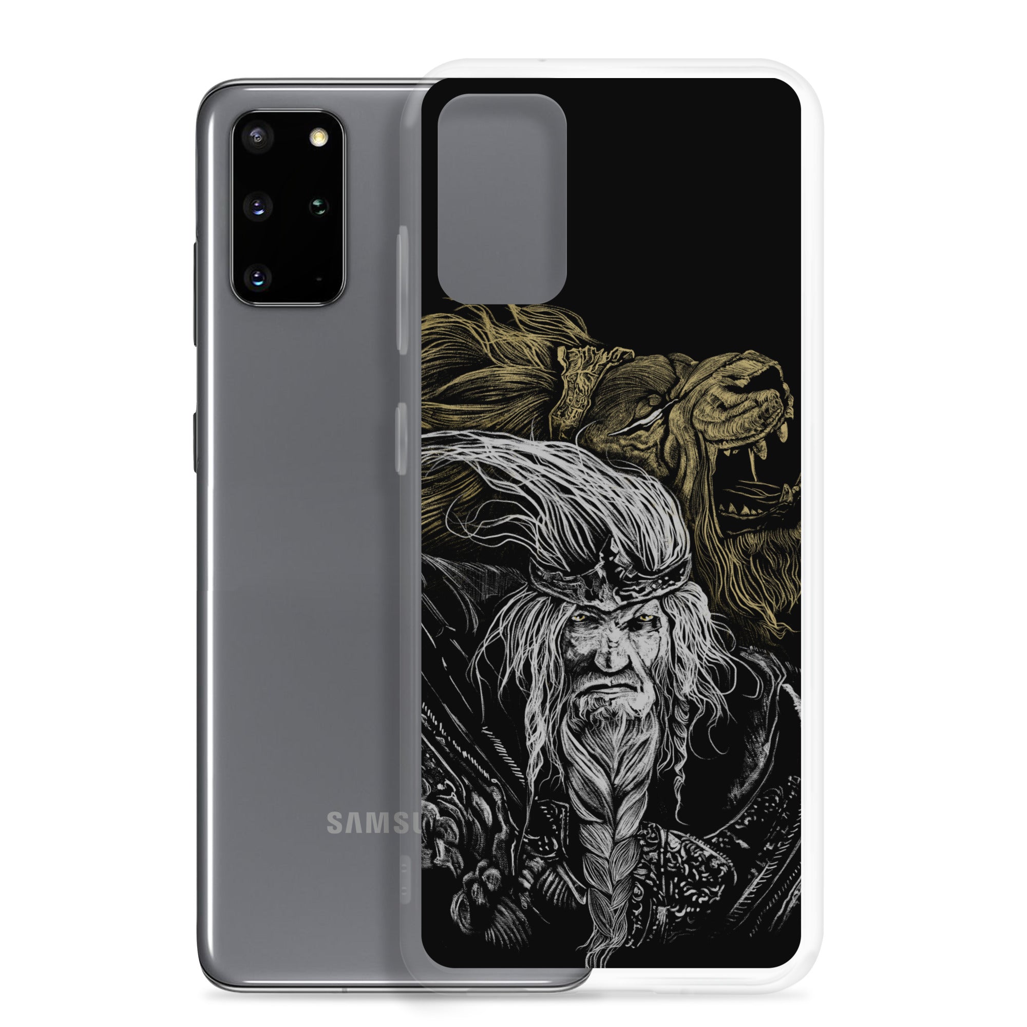 Godfrey First Elden Lord Elden Ring Fan Art – Dark Fantasy Serosh Artwork, Clear Case for Samsung® - Phone Accessories