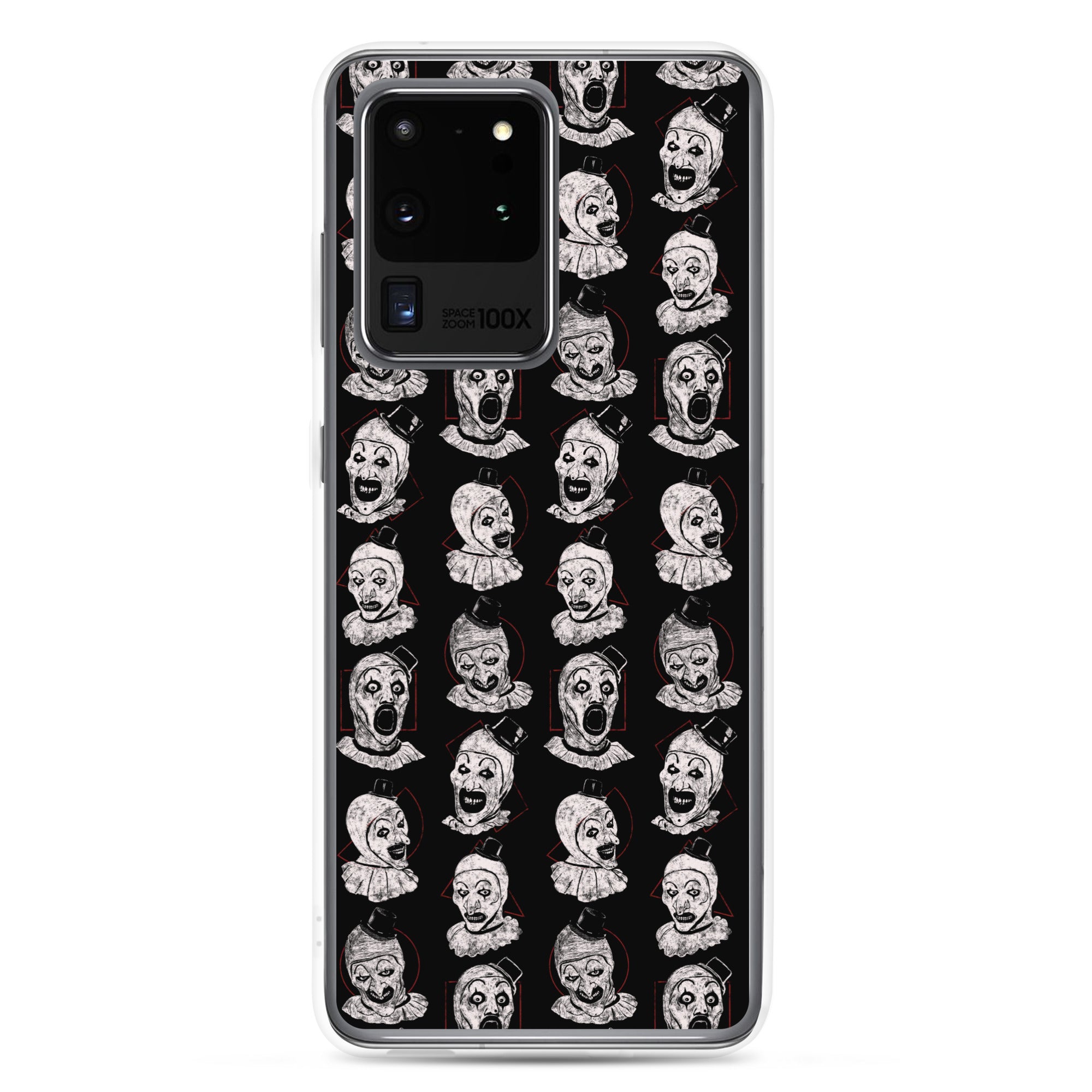 Terrifier Faces Pattern Phone Case - Art the Clown Multi-Expression Slasher Cover, Clear Case for Samsung® Samsung Galaxy S20 Ultra - Phone Acessories