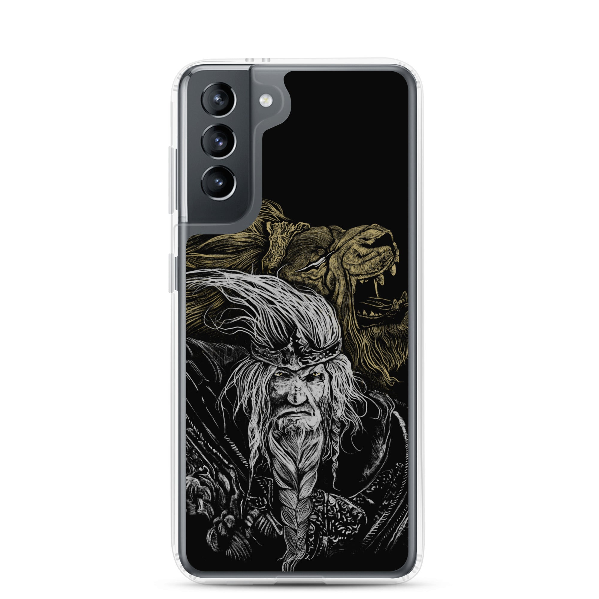 Godfrey First Elden Lord Elden Ring Fan Art – Dark Fantasy Serosh Artwork, Clear Case for Samsung® Samsung Galaxy S21 - Phone Accessories