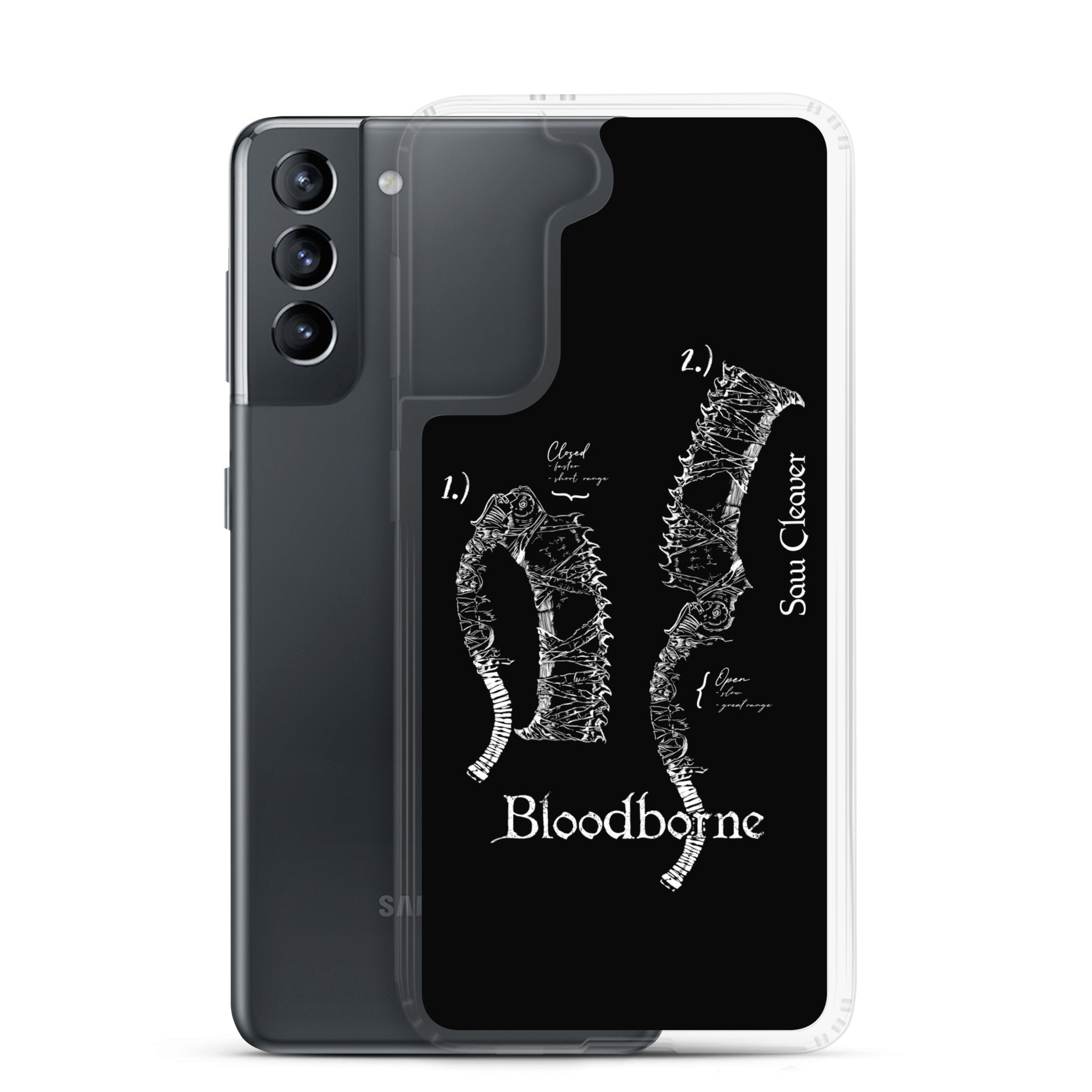 Bloodborne Saw Cleaver Schematic Art Print , Clear Case for Samsung® - Phone Acessories