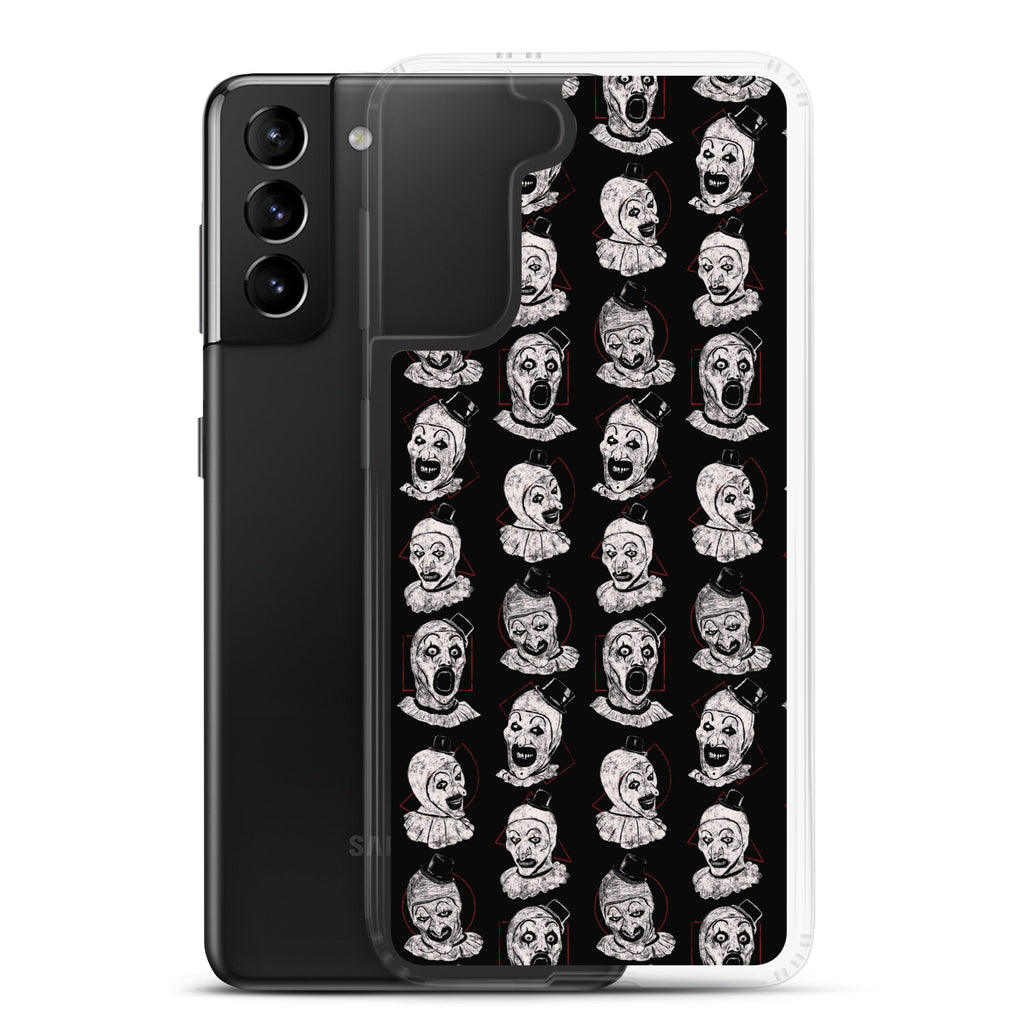 Terrifier Faces Pattern Phone Case - Art the Clown Multi-Expression Slasher Cover, Clear Case for Samsung® - Phone Acessories