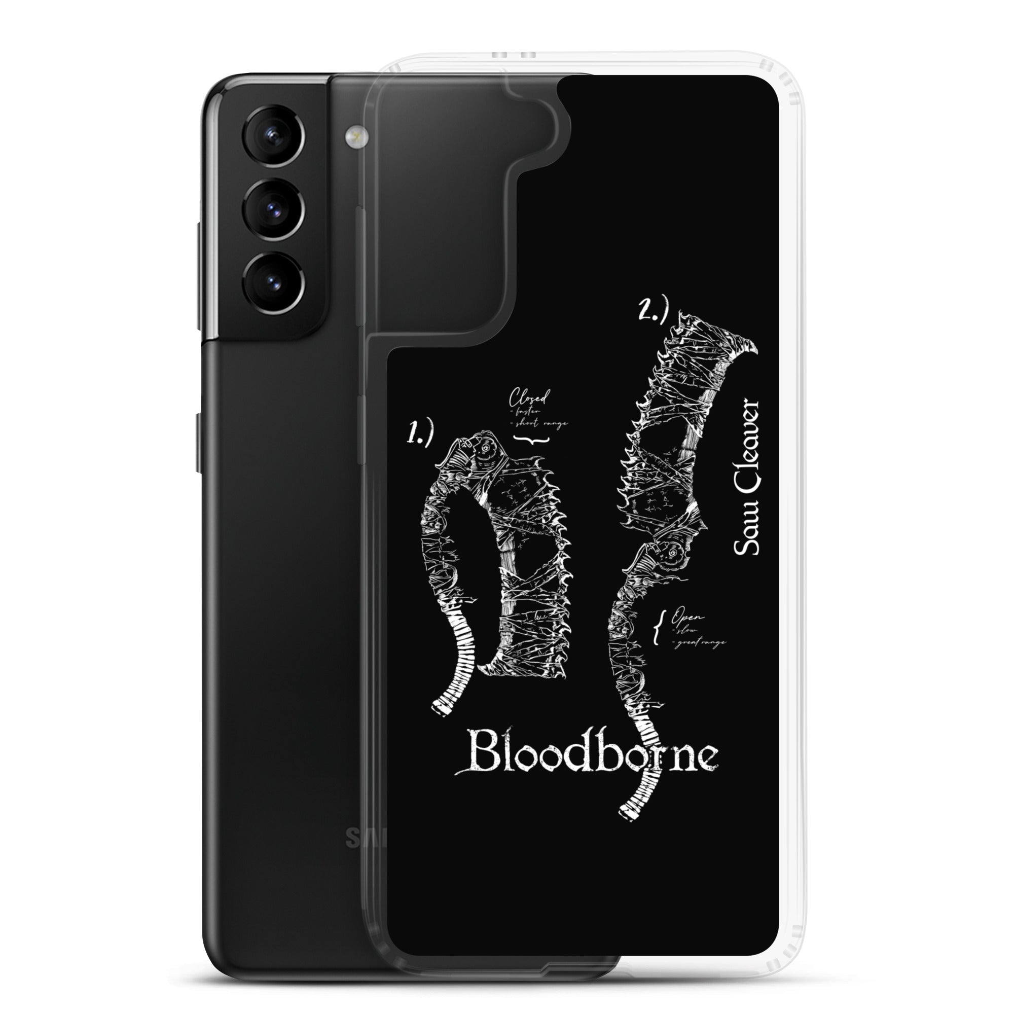 Bloodborne Saw Cleaver Schematic Art Print , Clear Case for Samsung® - Phone Acessories