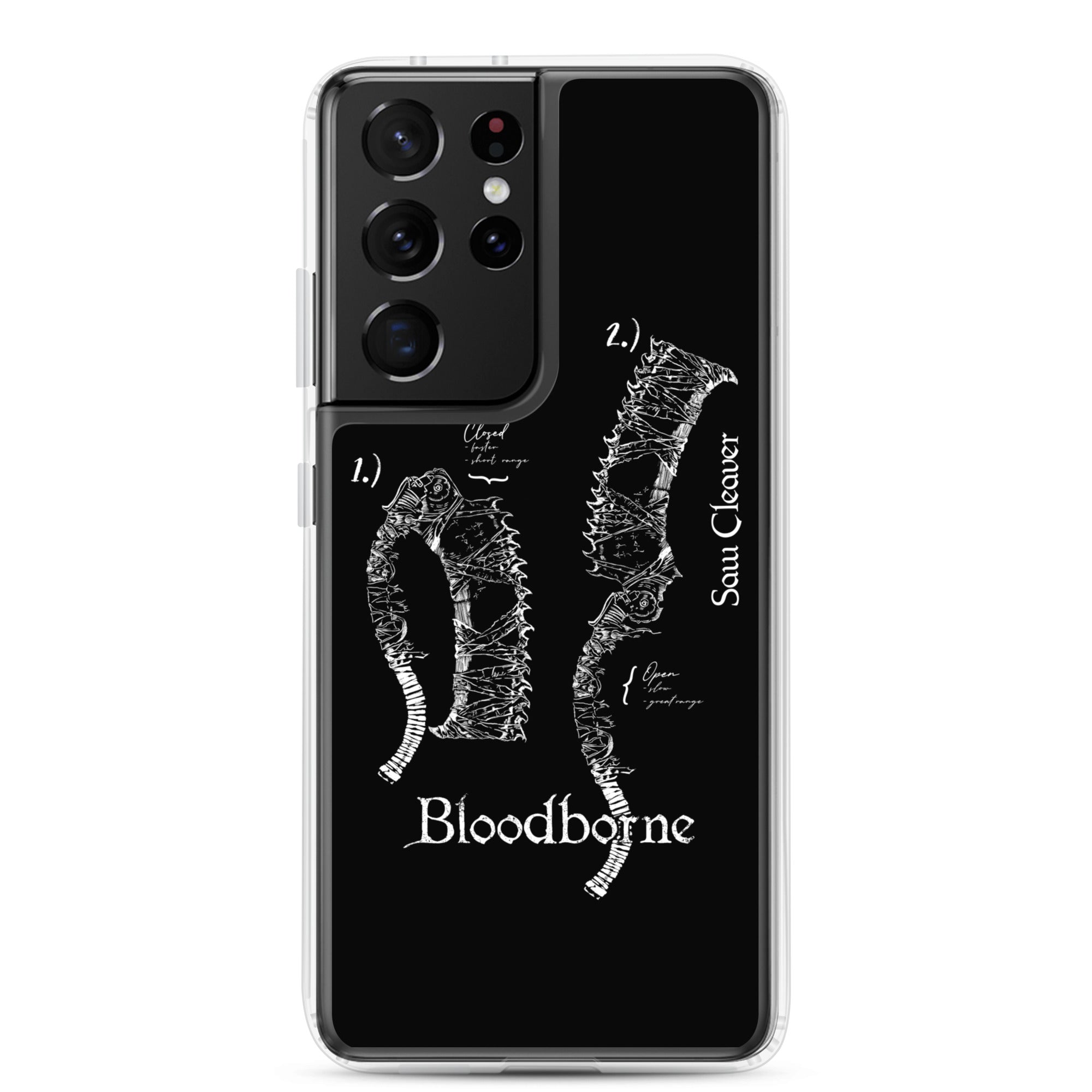 Bloodborne Saw Cleaver Schematic Art Print , Clear Case for Samsung® Samsung Galaxy S21 Ultra - Phone Acessories