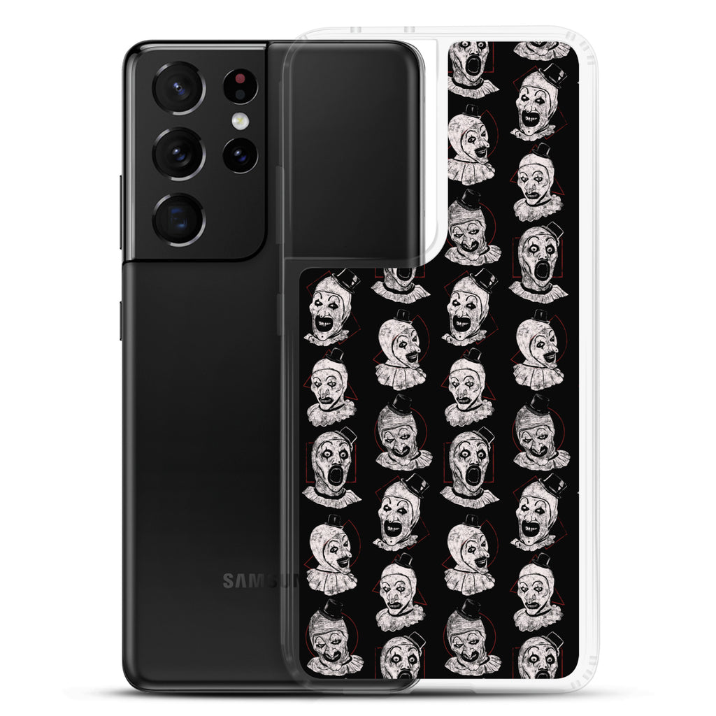 Terrifier Faces Pattern Phone Case - Art the Clown Multi-Expression Slasher Cover, Clear Case for Samsung® - Phone Acessories