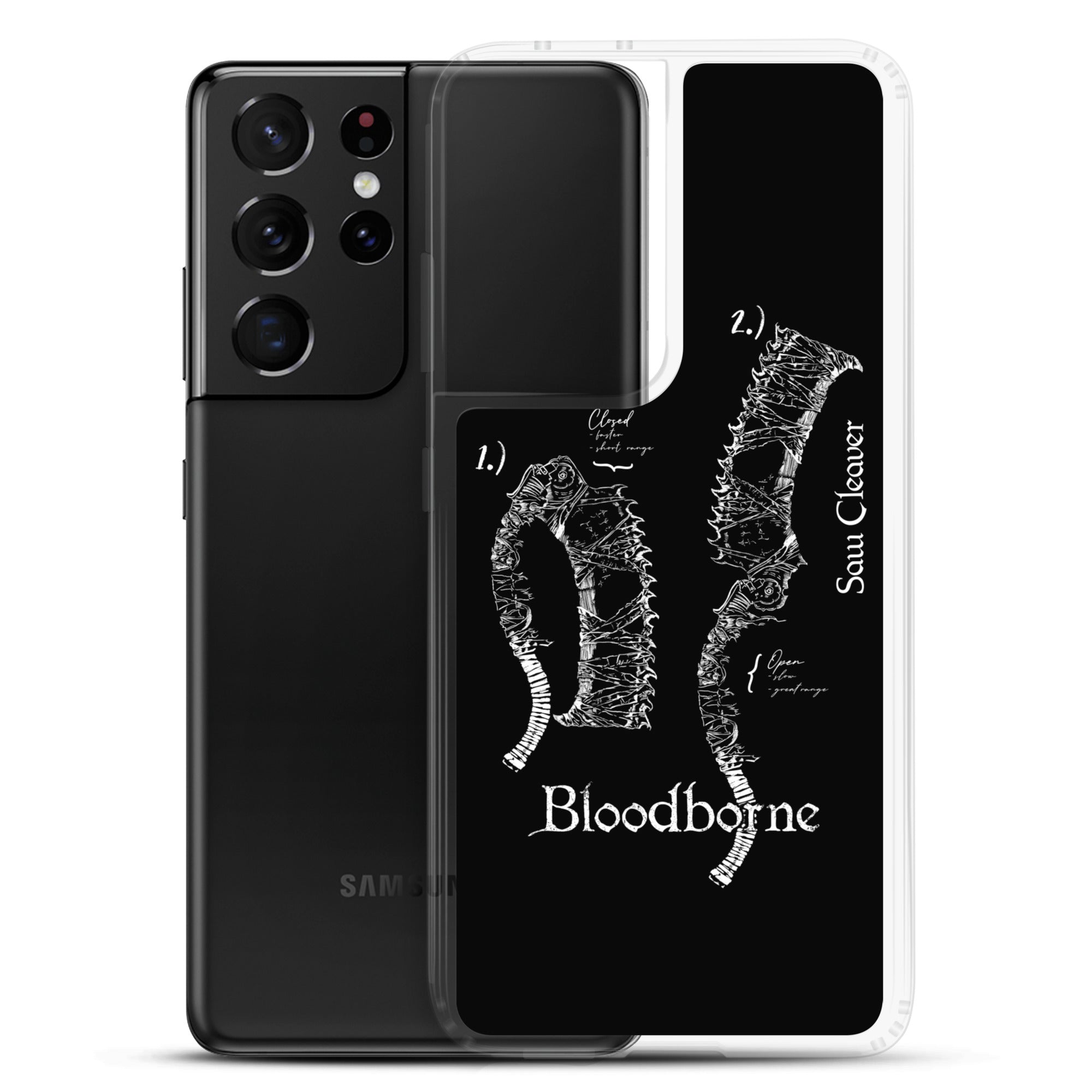 Bloodborne Saw Cleaver Schematic Art Print , Clear Case for Samsung® - Phone Acessories