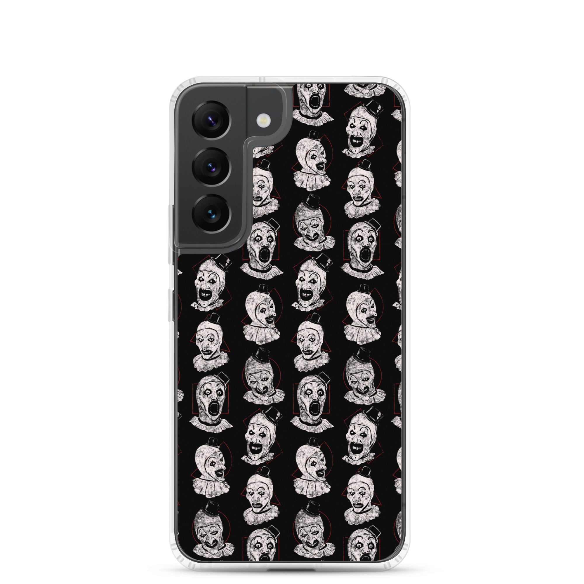 Terrifier Faces Pattern Phone Case - Art the Clown Multi-Expression Slasher Cover, Clear Case for Samsung® Samsung Galaxy S22 - Phone Acessories
