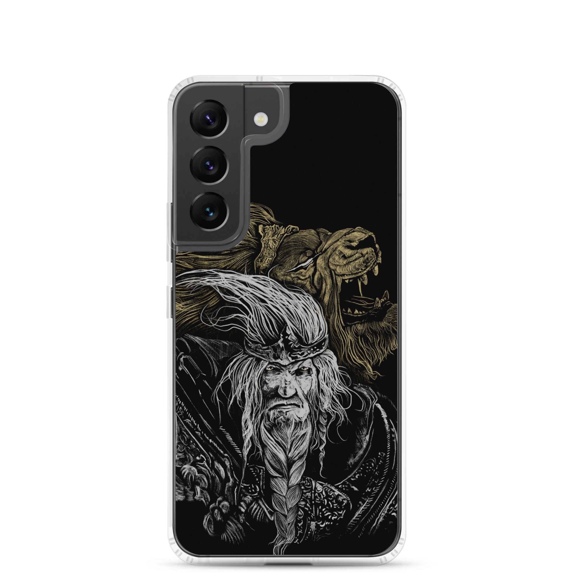 Godfrey First Elden Lord Elden Ring Fan Art – Dark Fantasy Serosh Artwork, Clear Case for Samsung® Samsung Galaxy S22 - Phone Accessories
