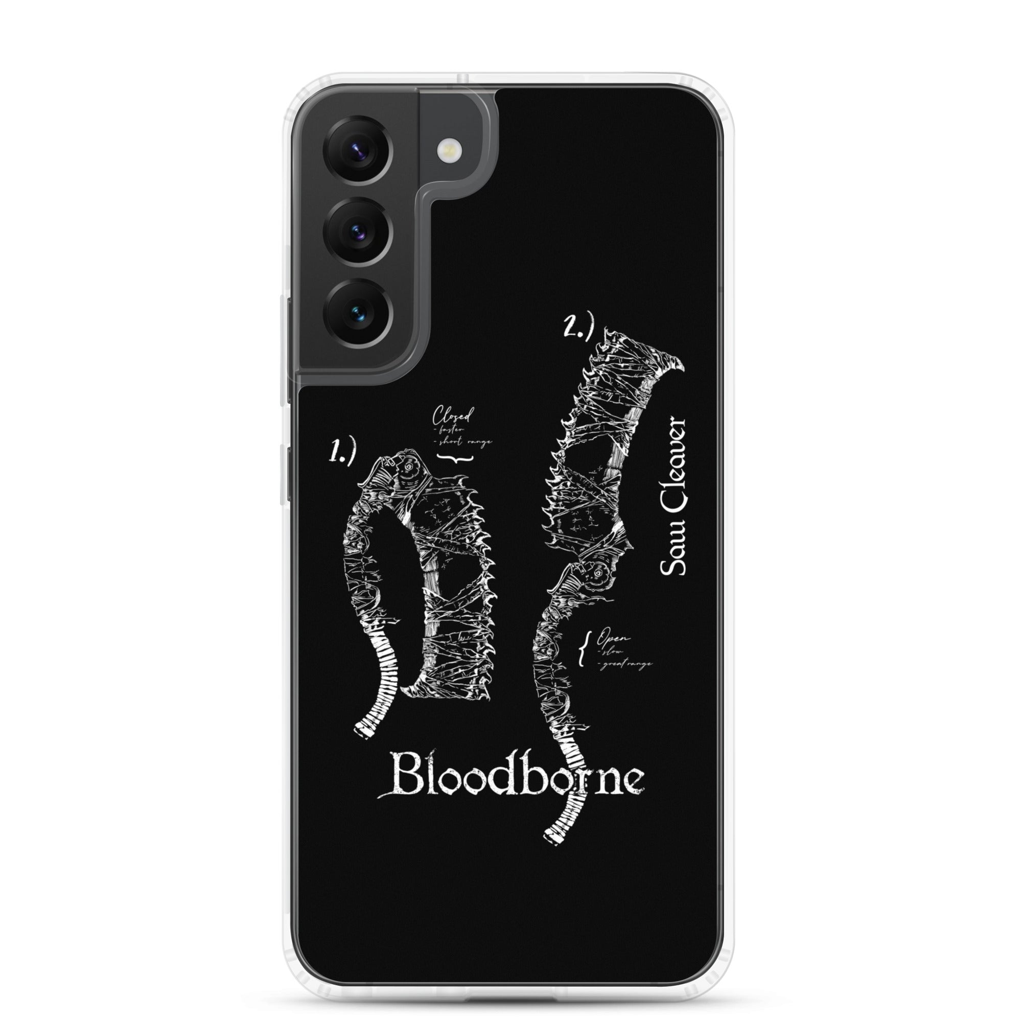 Bloodborne Saw Cleaver Schematic Art Print , Clear Case for Samsung® Samsung Galaxy S22 Plus - Phone Acessories