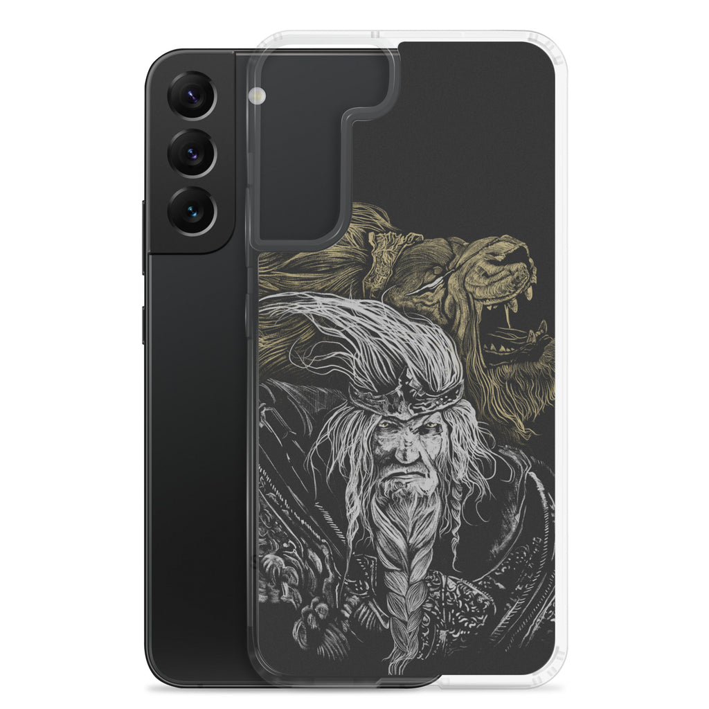 Godfrey First Elden Lord Elden Ring Fan Art – Dark Fantasy Serosh Artwork, Clear Case for Samsung® - Phone Accessories