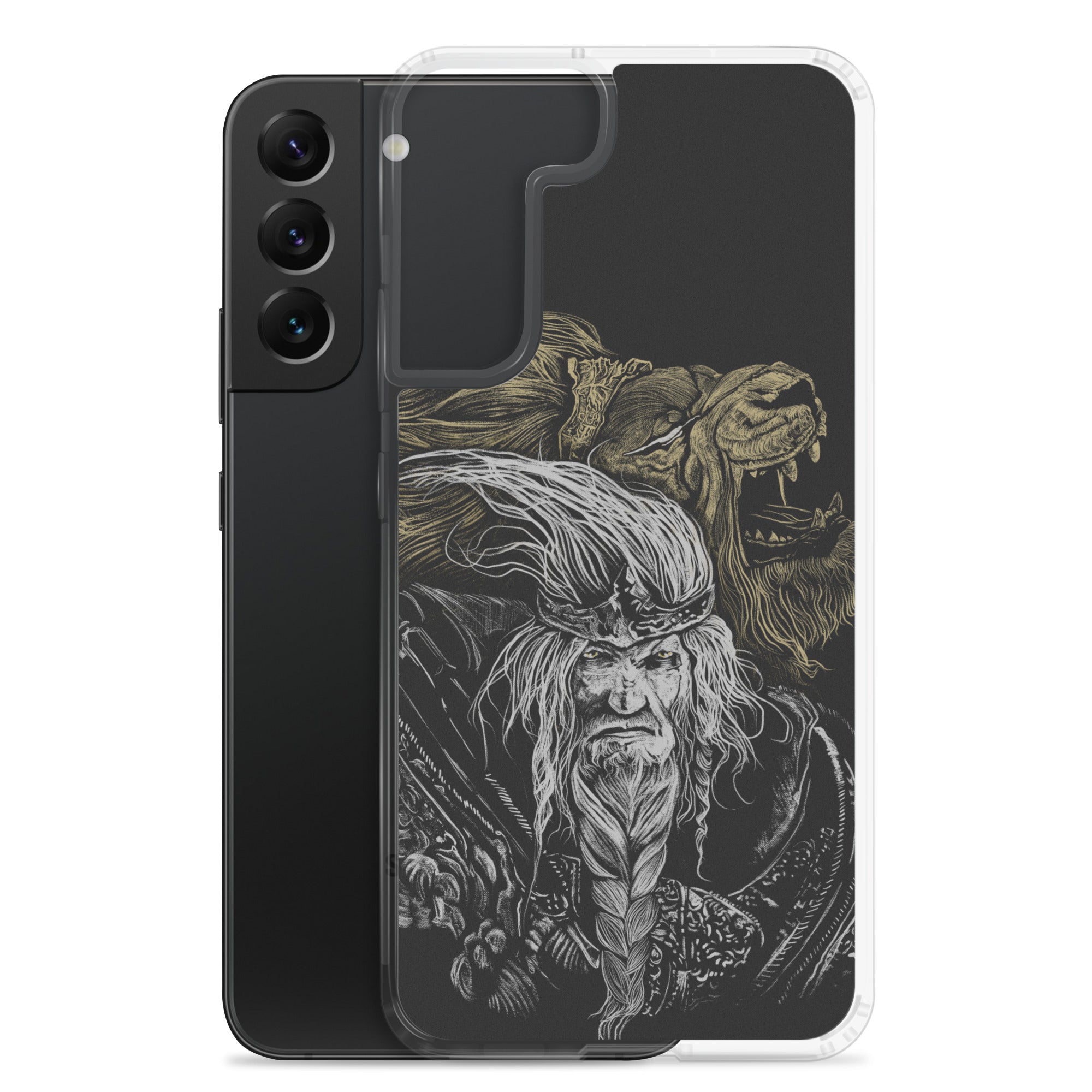 Godfrey First Elden Lord Elden Ring Fan Art – Dark Fantasy Serosh Artwork, Clear Case for Samsung® - Phone Accessories