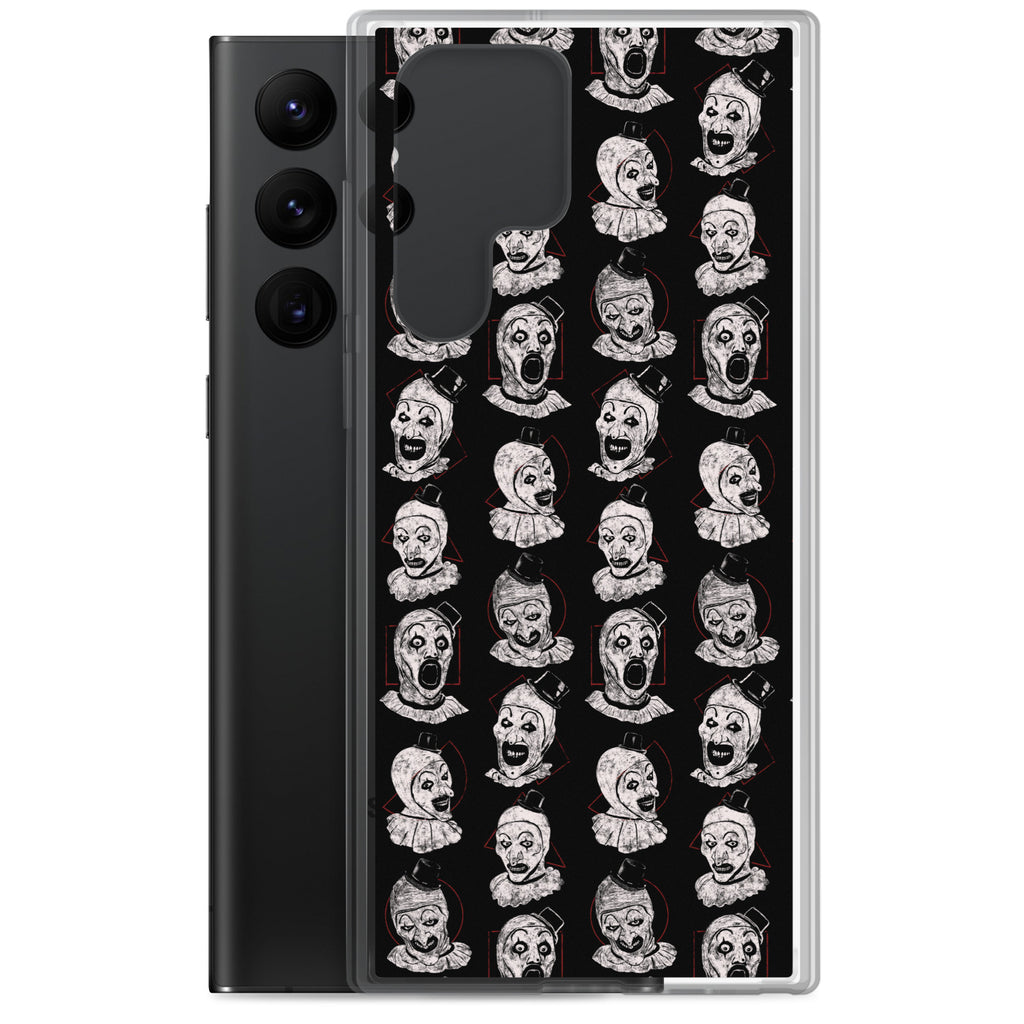 Terrifier Faces Pattern Phone Case - Art the Clown Multi-Expression Slasher Cover, Clear Case for Samsung® - Phone Acessories