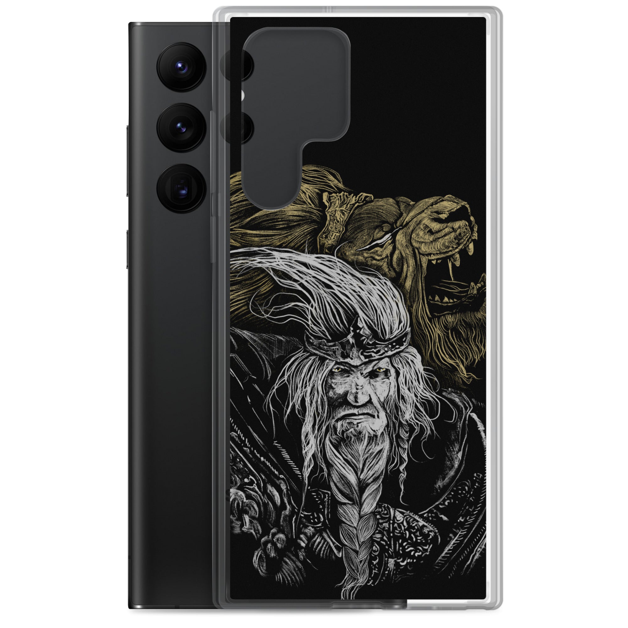Godfrey First Elden Lord Elden Ring Fan Art – Dark Fantasy Serosh Artwork, Clear Case for Samsung® - Phone Accessories