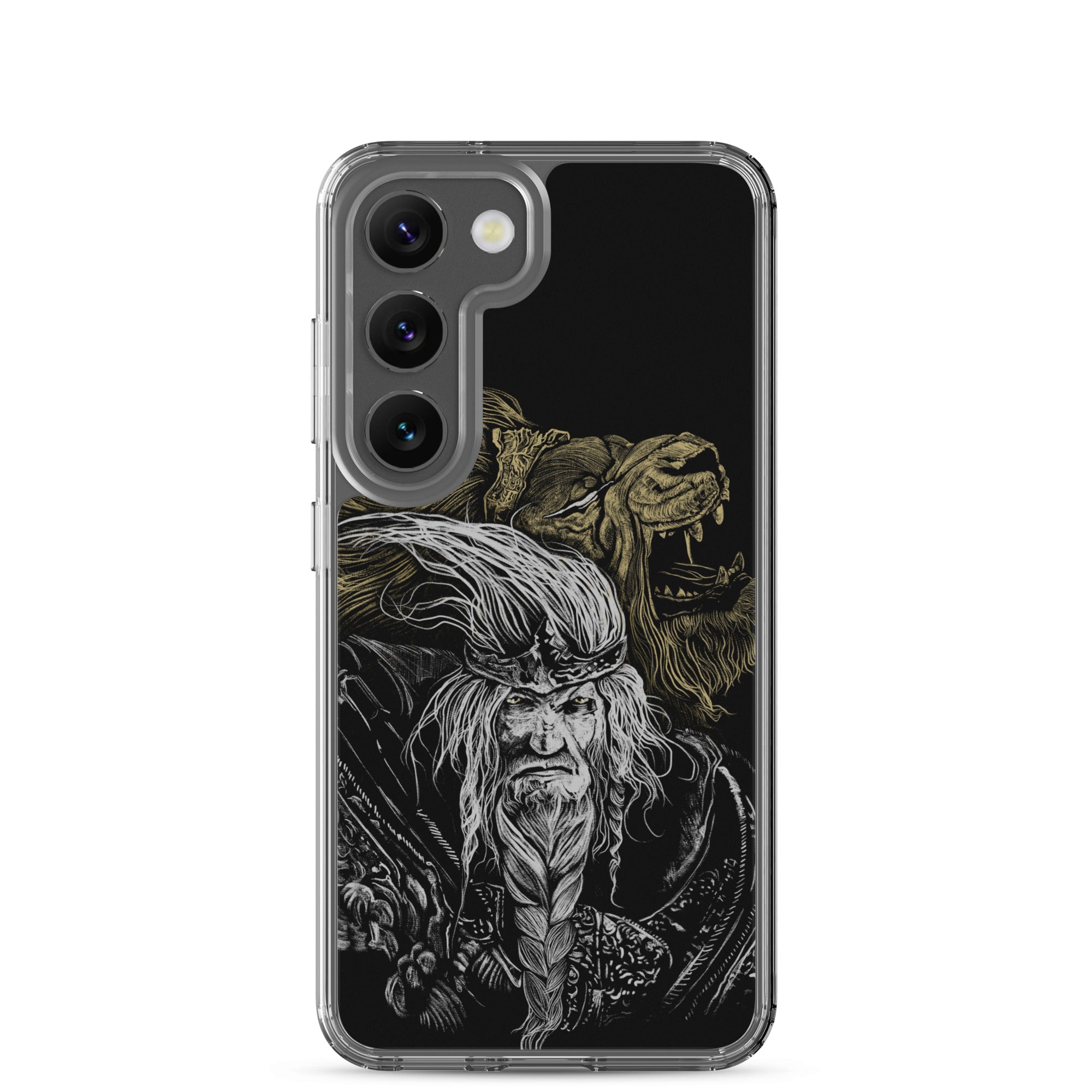 Godfrey First Elden Lord Elden Ring Fan Art – Dark Fantasy Serosh Artwork, Clear Case for Samsung® Samsung Galaxy S23 - Phone Accessories