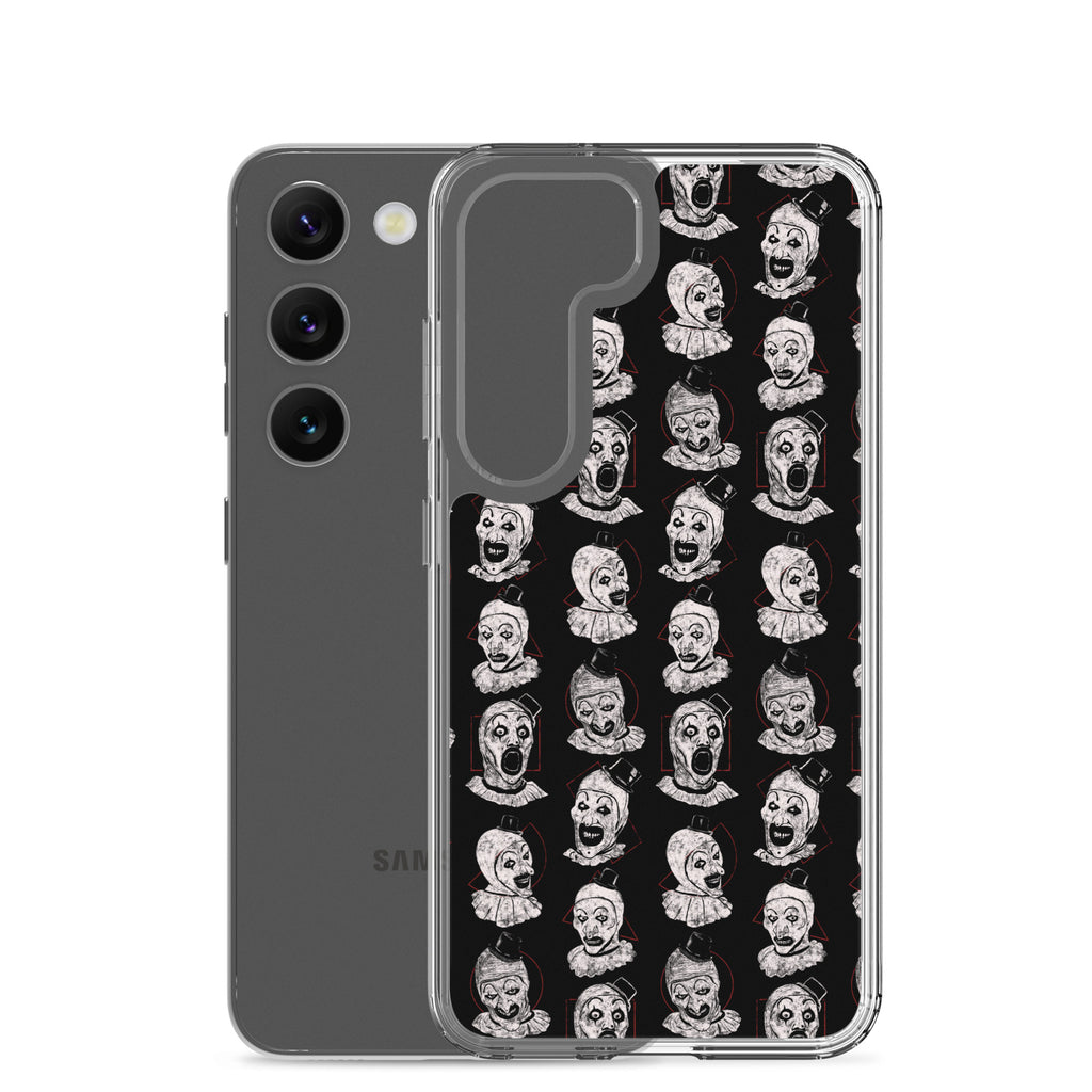 Terrifier Faces Pattern Phone Case - Art the Clown Multi-Expression Slasher Cover, Clear Case for Samsung® - Phone Acessories