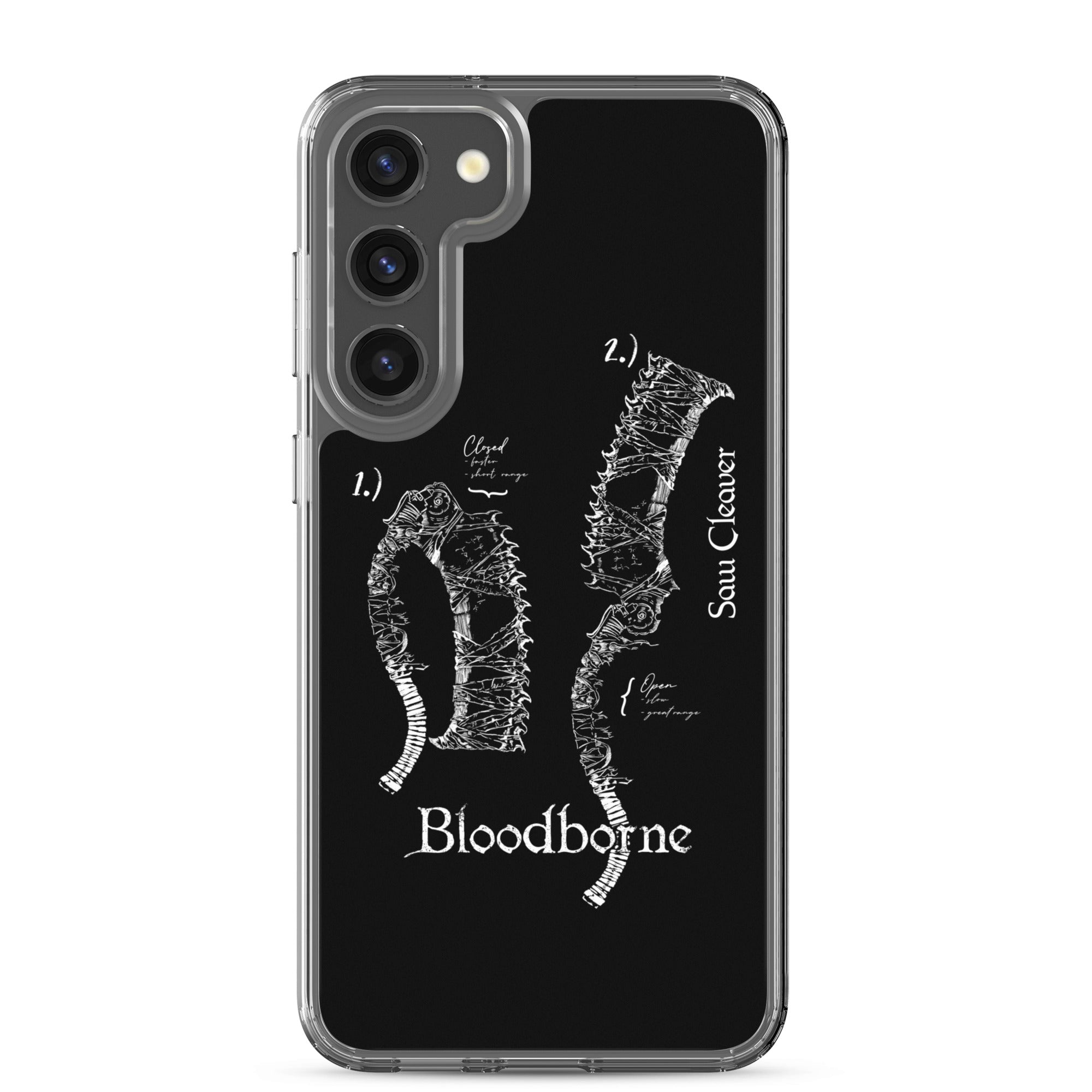 Bloodborne Saw Cleaver Schematic Art Print , Clear Case for Samsung® Samsung Galaxy S23 Plus - Phone Acessories