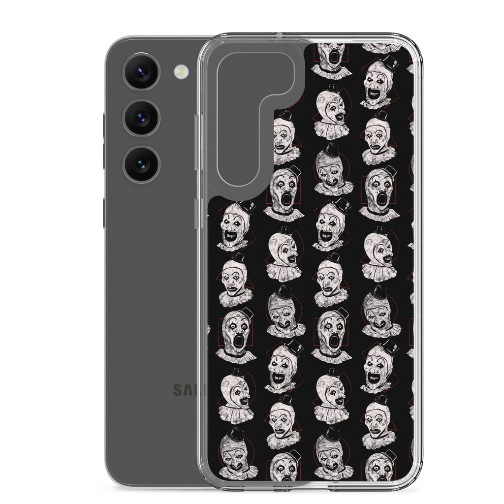 Terrifier Faces Pattern Phone Case - Art the Clown Multi-Expression Slasher Cover, Clear Case for Samsung® - Phone Acessories