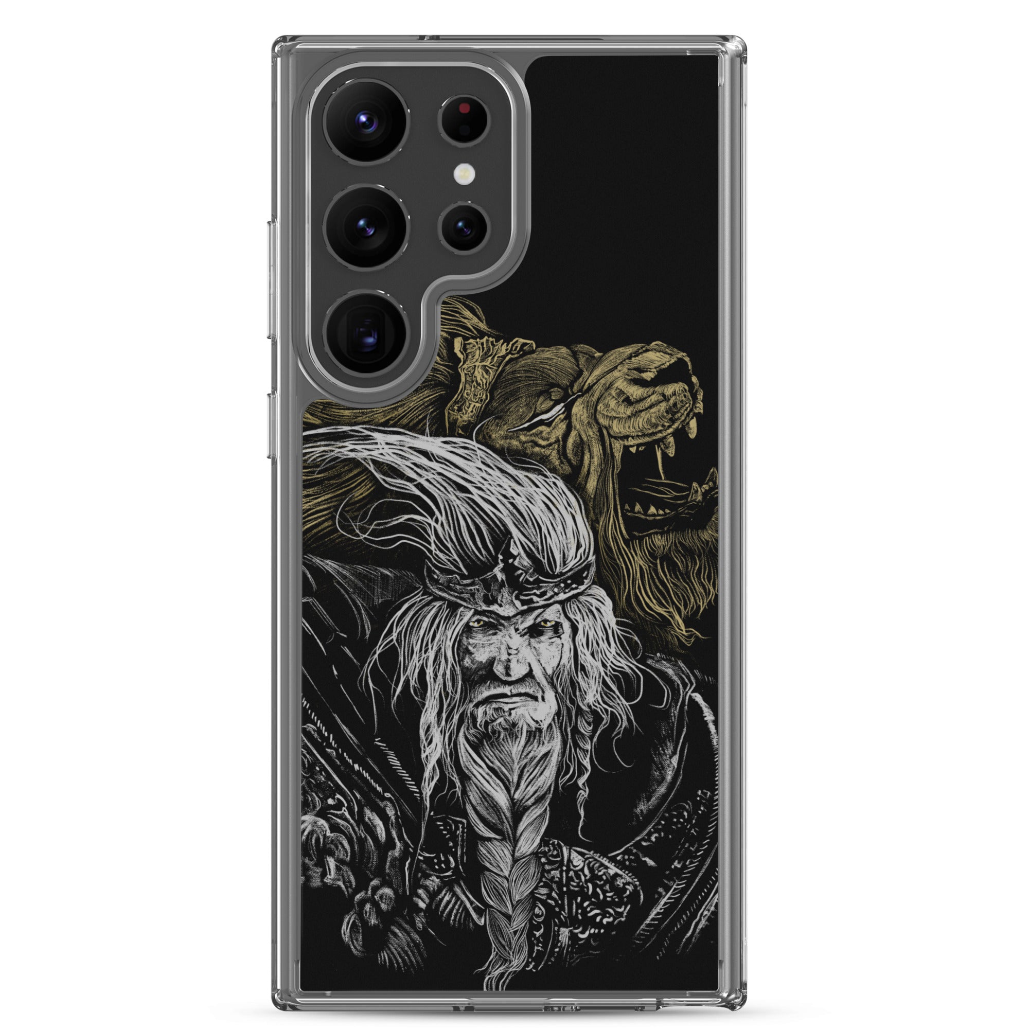 Godfrey First Elden Lord Elden Ring Fan Art – Dark Fantasy Serosh Artwork, Clear Case for Samsung® Samsung Galaxy S23 Ultra - Phone Accessories