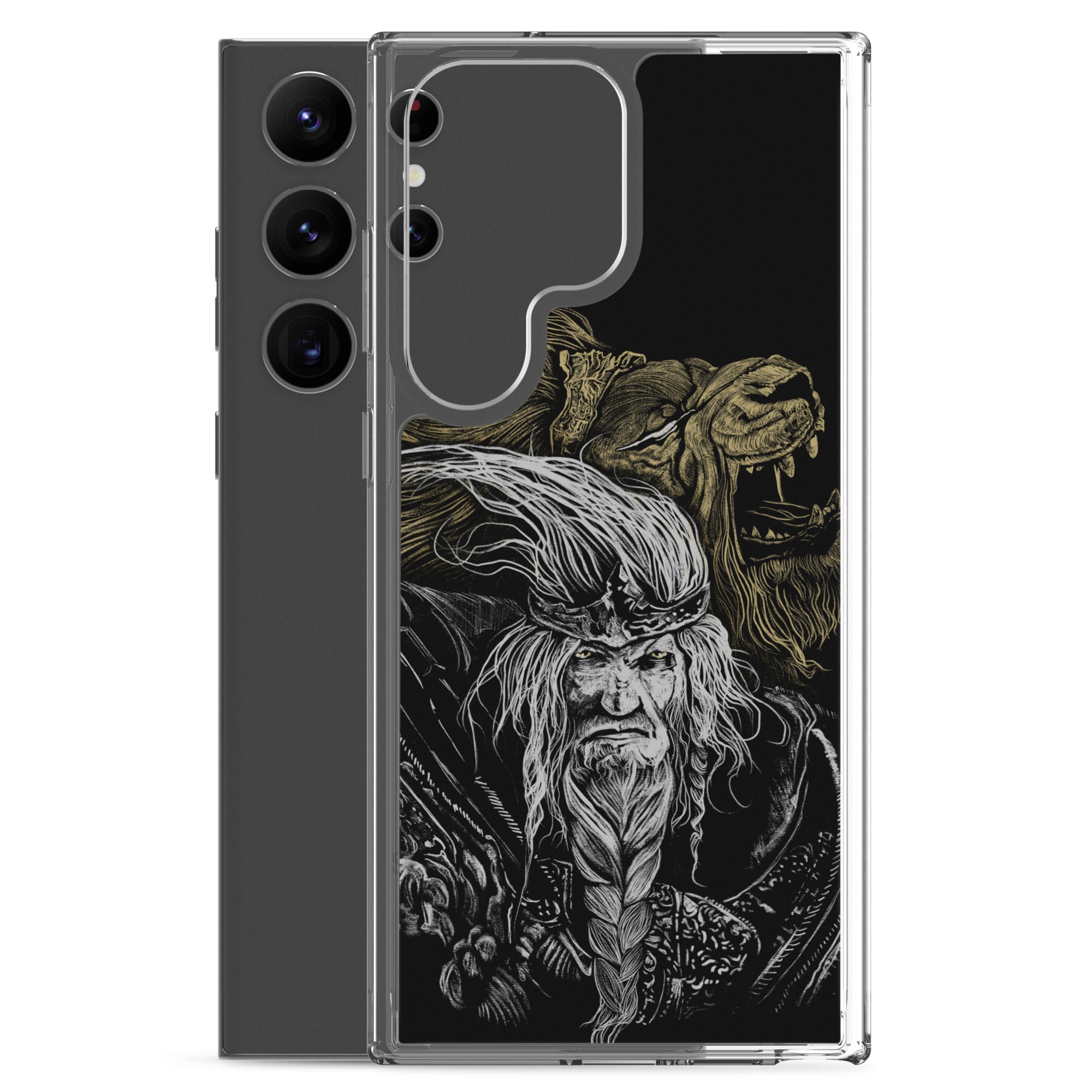 Godfrey First Elden Lord Elden Ring Fan Art – Dark Fantasy Serosh Artwork, Clear Case for Samsung® - Phone Accessories