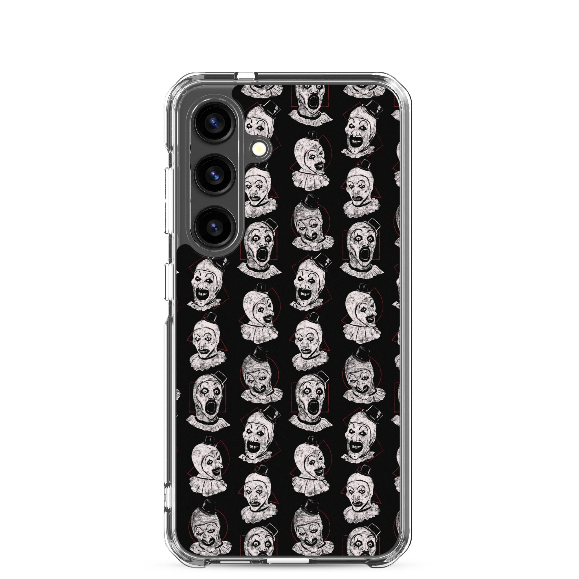 Terrifier Faces Pattern Phone Case - Art the Clown Multi-Expression Slasher Cover, Clear Case for Samsung® Samsung Galaxy S24 - Phone Acessories