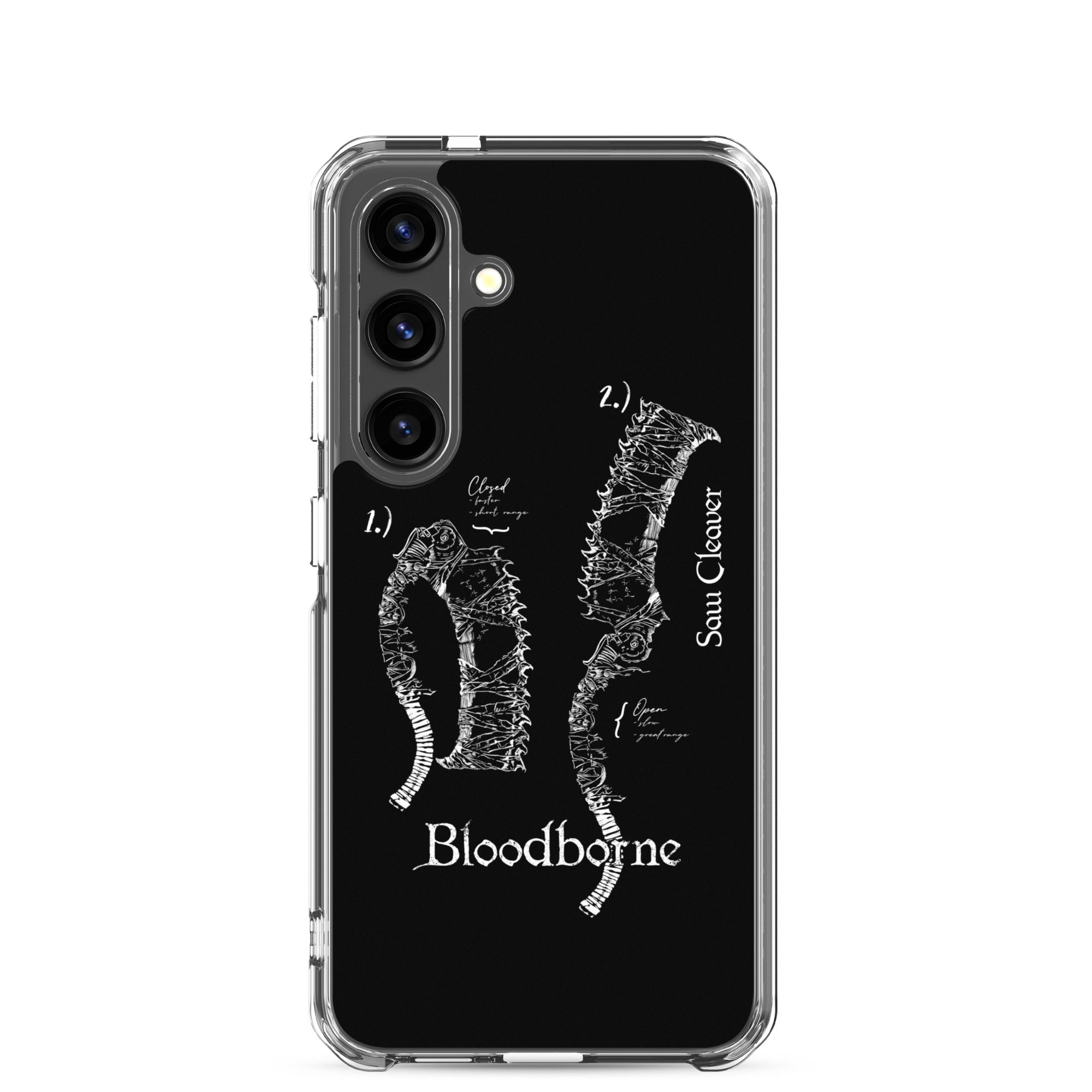 Bloodborne Saw Cleaver Schematic Art Print , Clear Case for Samsung® Samsung Galaxy S24 - Phone Acessories