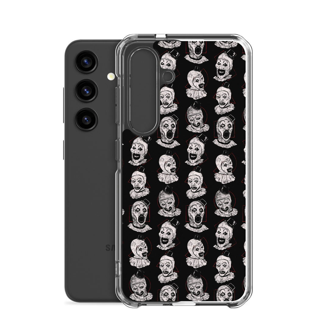 Terrifier Faces Pattern Phone Case - Art the Clown Multi-Expression Slasher Cover, Clear Case for Samsung® - Phone Acessories