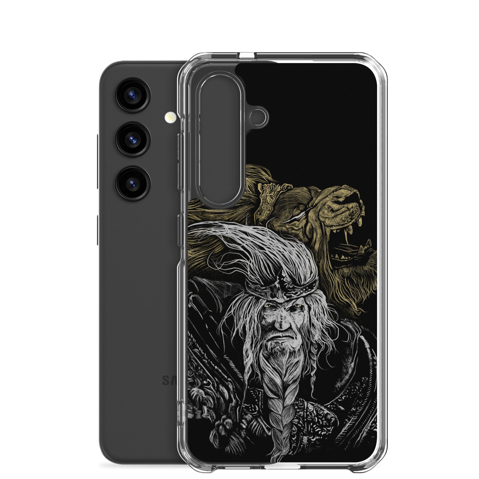Godfrey First Elden Lord Elden Ring Fan Art – Dark Fantasy Serosh Artwork, Clear Case for Samsung® - Phone Accessories