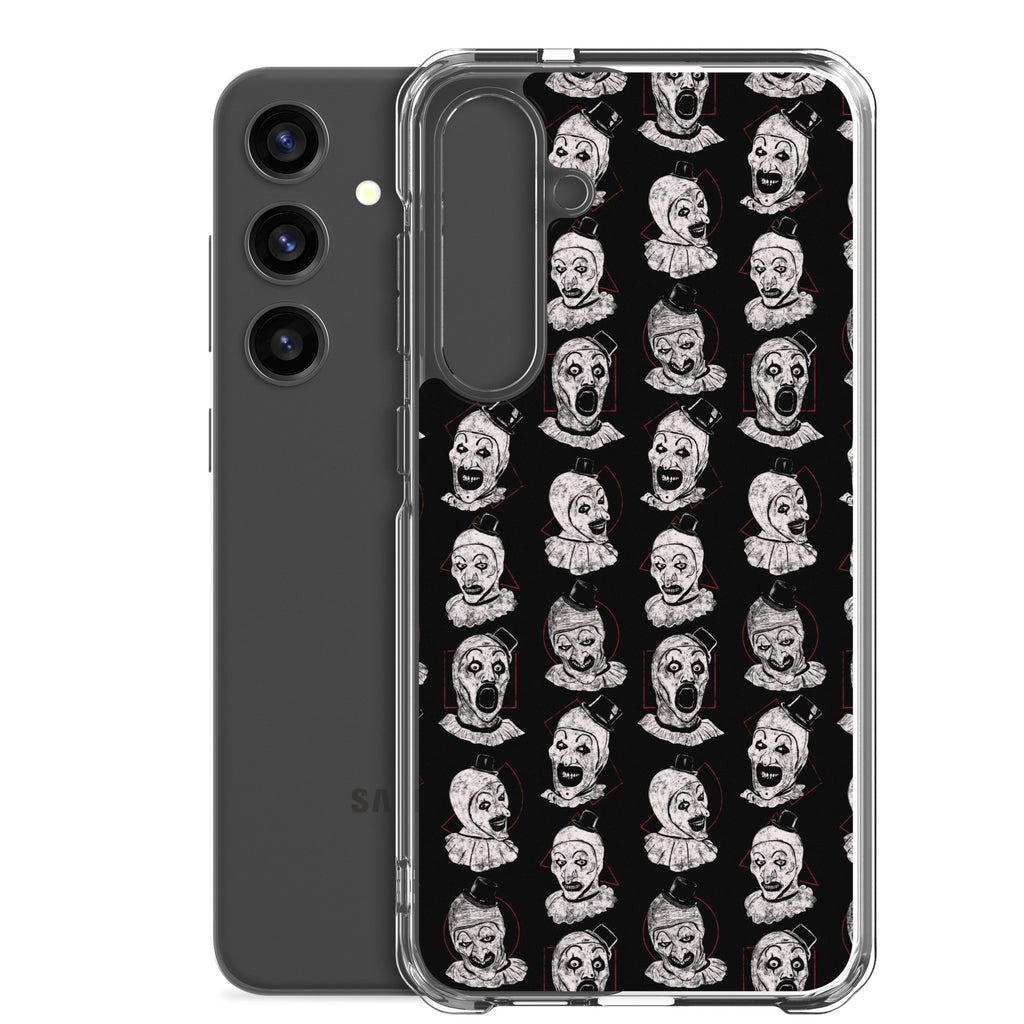 Terrifier Faces Pattern Phone Case - Art the Clown Multi-Expression Slasher Cover, Clear Case for Samsung® - Phone Acessories