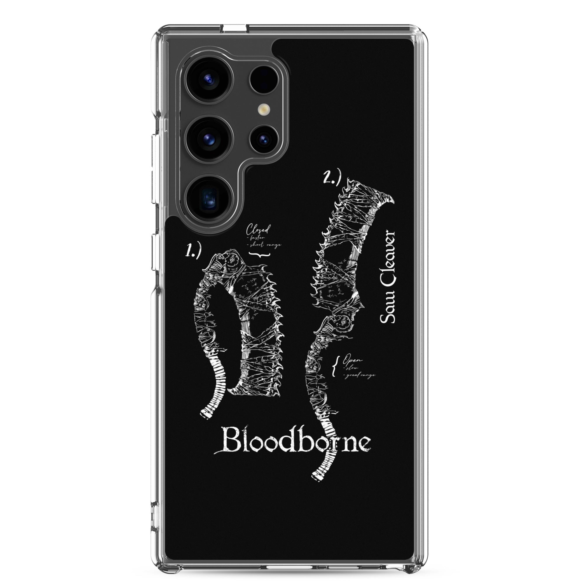 Bloodborne Saw Cleaver Schematic Art Print , Clear Case for Samsung® Samsung Galaxy S24 Ultra - Phone Acessories
