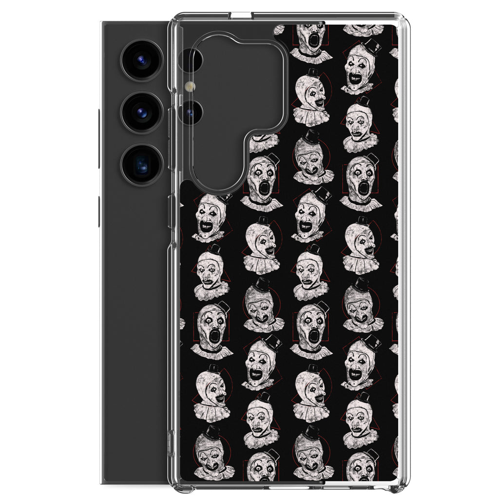 Terrifier Faces Pattern Phone Case - Art the Clown Multi-Expression Slasher Cover, Clear Case for Samsung® - Phone Acessories