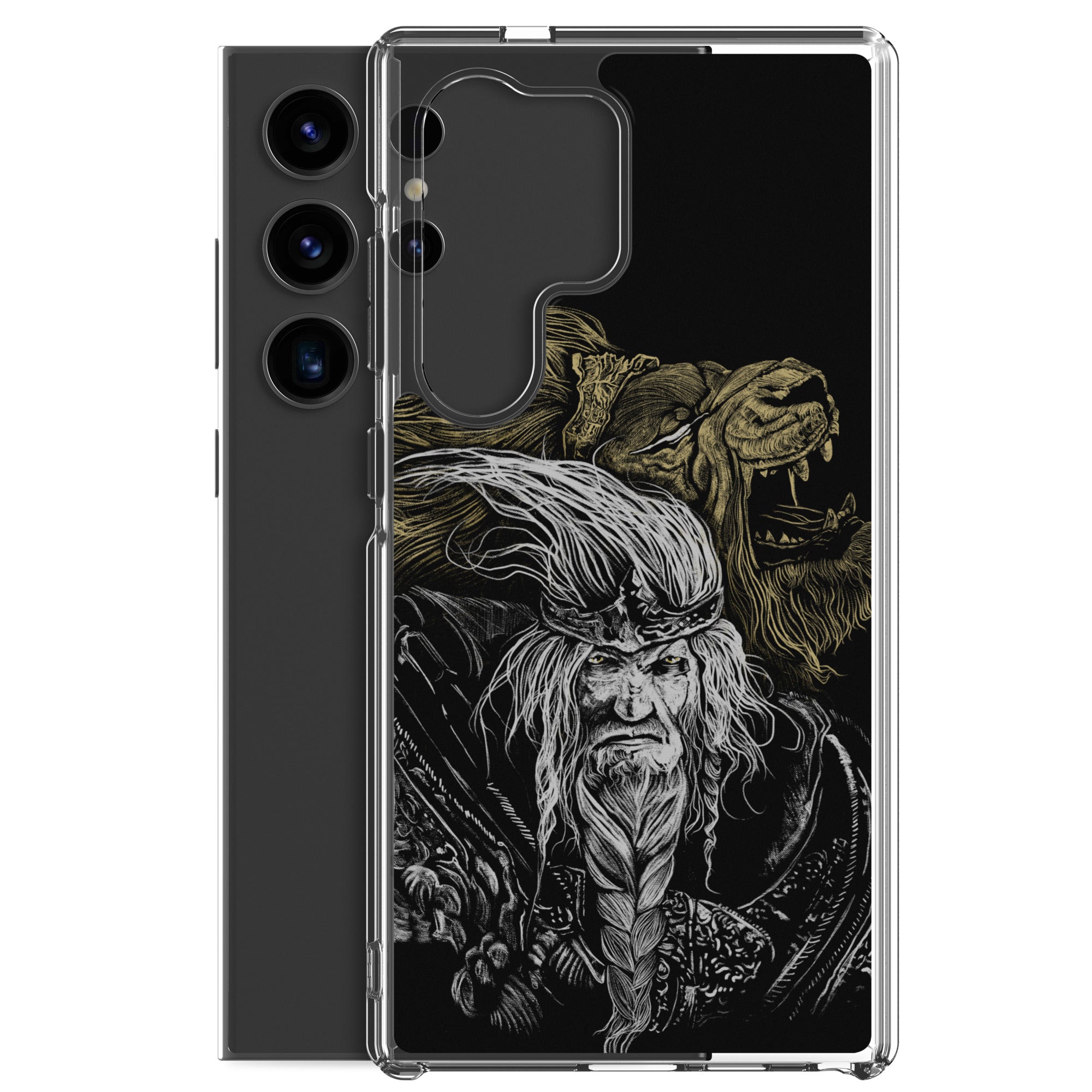Godfrey First Elden Lord Elden Ring Fan Art – Dark Fantasy Serosh Artwork, Clear Case for Samsung® - Phone Accessories