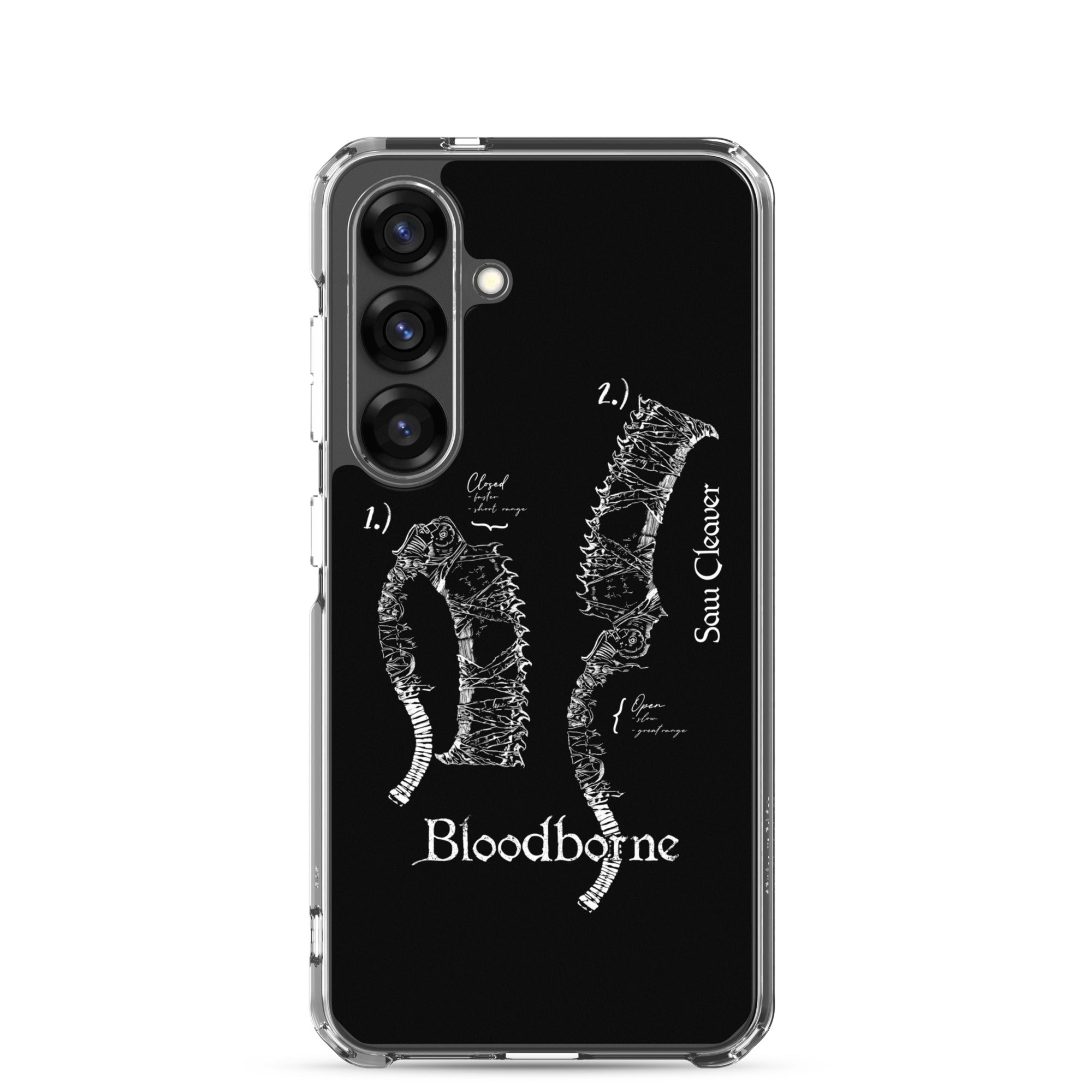 Bloodborne Saw Cleaver Schematic Art Print , Clear Case for Samsung® Samsung Galaxy S25 - Phone Acessories