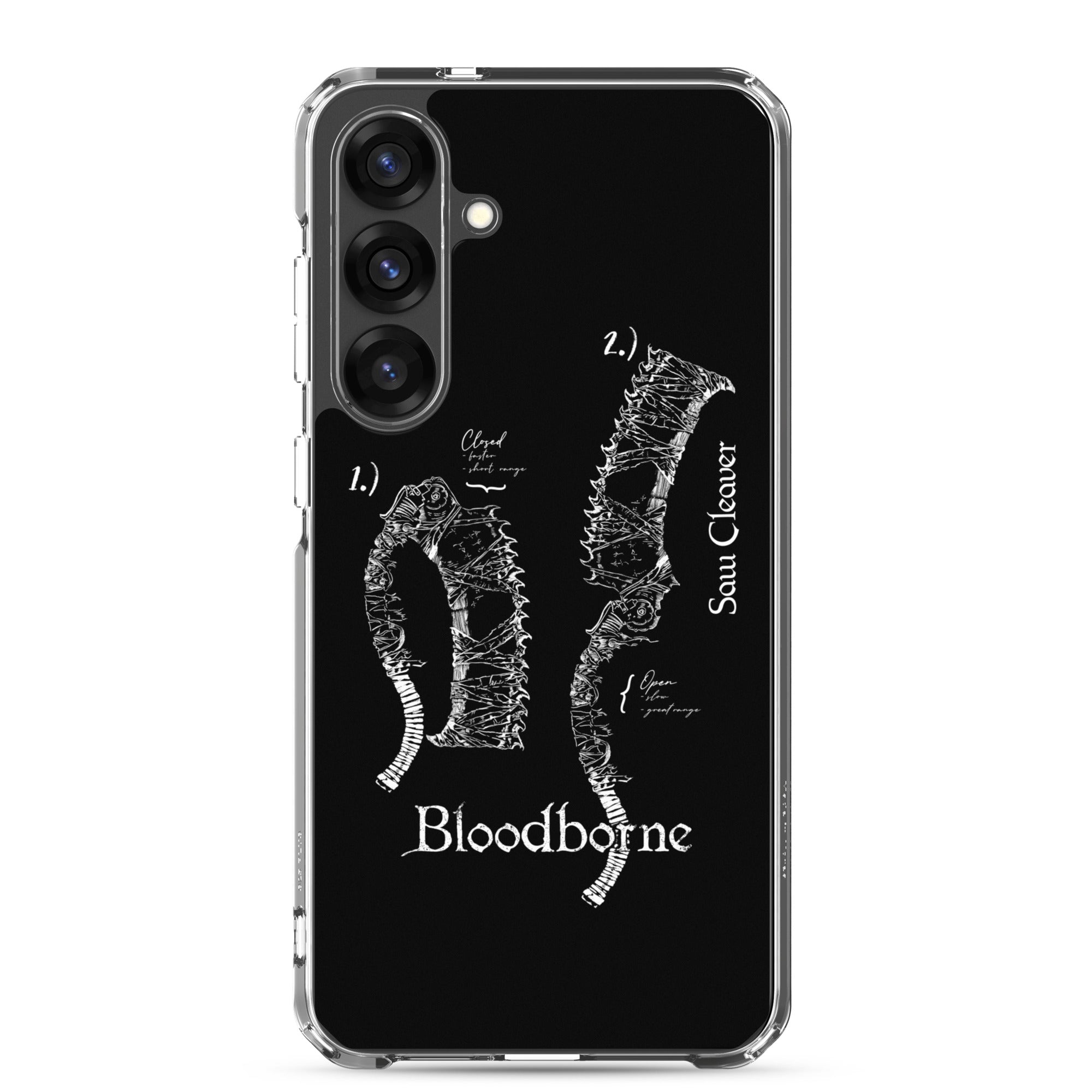 Bloodborne Saw Cleaver Schematic Art Print , Clear Case for Samsung® Samsung Galaxy S25 Plus - Phone Acessories