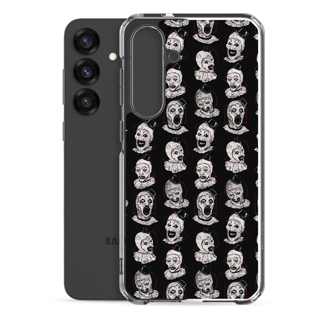 Terrifier Faces Pattern Phone Case - Art the Clown Multi-Expression Slasher Cover, Clear Case for Samsung® - Phone Acessories